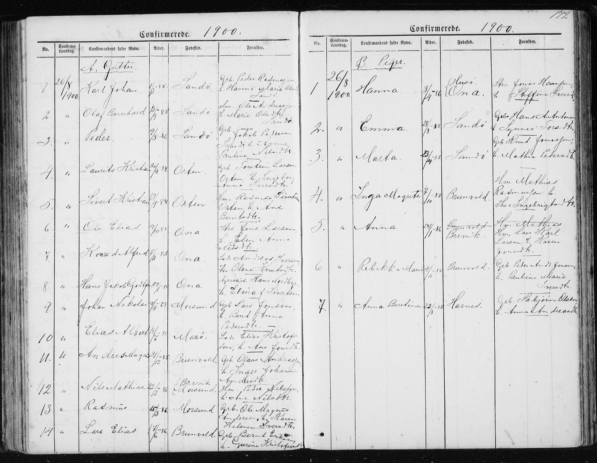 Ministerialprotokoller, klokkerbøker og fødselsregistre - Møre og Romsdal, AV/SAT-A-1454/561/L0732: Parish register (copy) no. 561C02, 1867-1900, p. 172