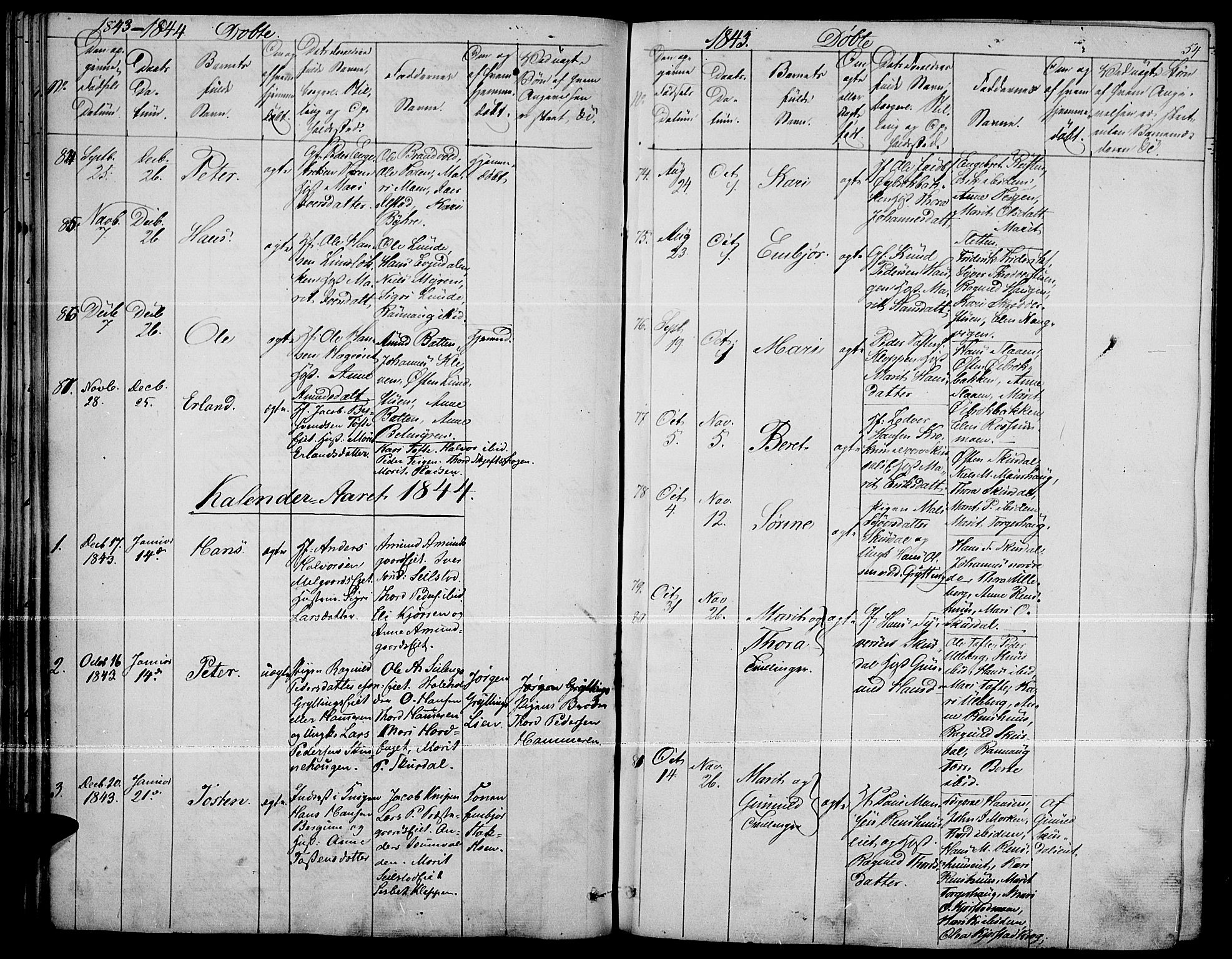 Fron prestekontor, SAH/PREST-078/H/Ha/Haa/L0004: Parish register (official) no. 4, 1839-1848, p. 54
