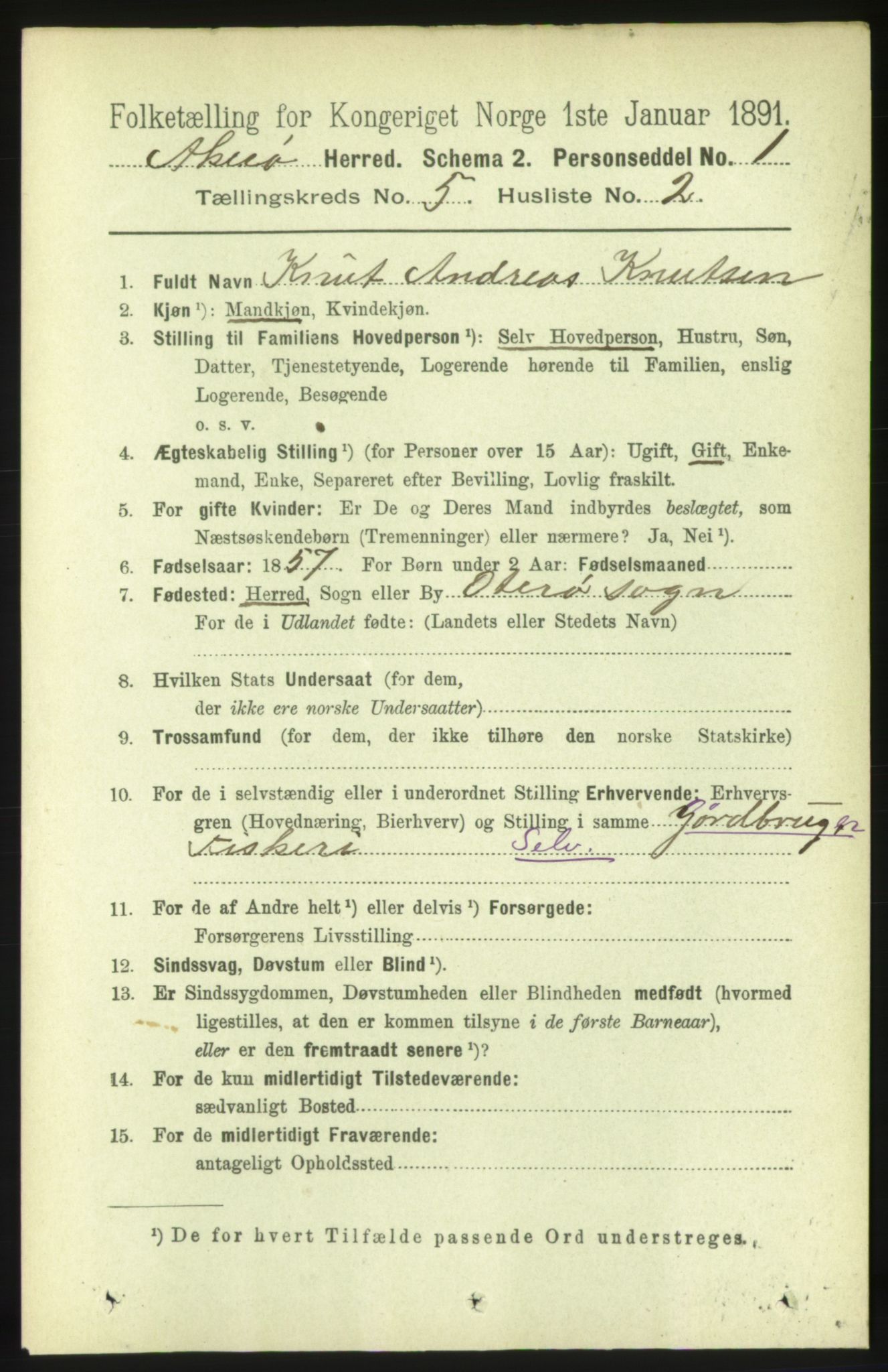 RA, 1891 census for 1545 Aukra, 1891, p. 2019