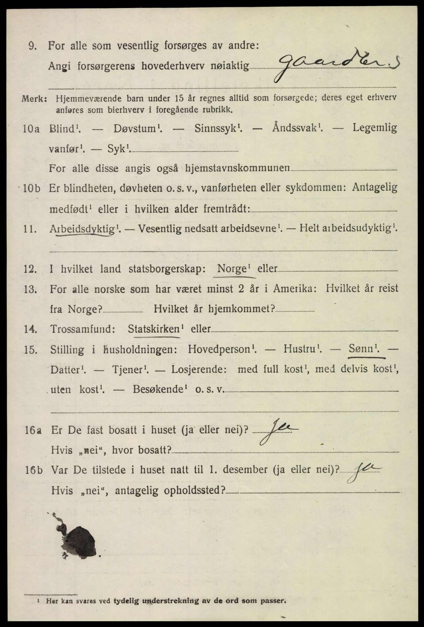 SAH, 1920 census for Nord-Aurdal, 1920, p. 5117