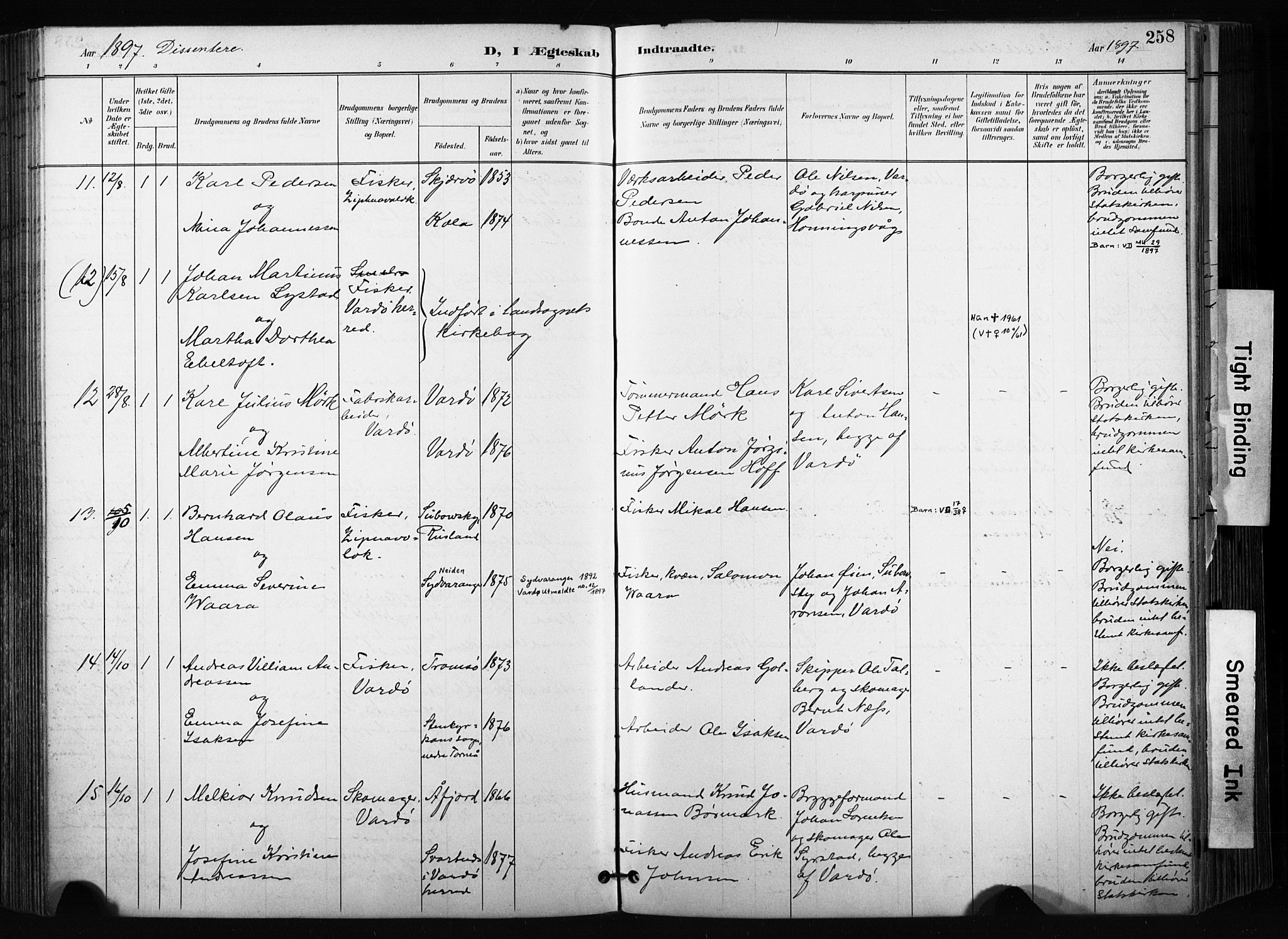 Vardø sokneprestkontor, AV/SATØ-S-1332/H/Ha/L0010kirke: Parish register (official) no. 10, 1895-1907, p. 258