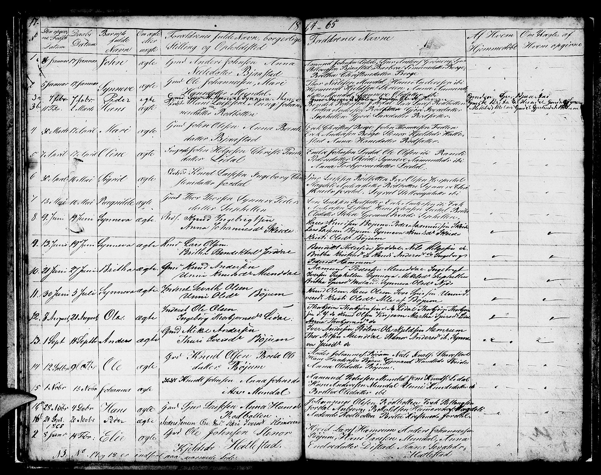 Balestrand sokneprestembete, SAB/A-79601/H/Hab/Habb/L0001: Parish register (copy) no. B 1, 1853-1879, p. 17