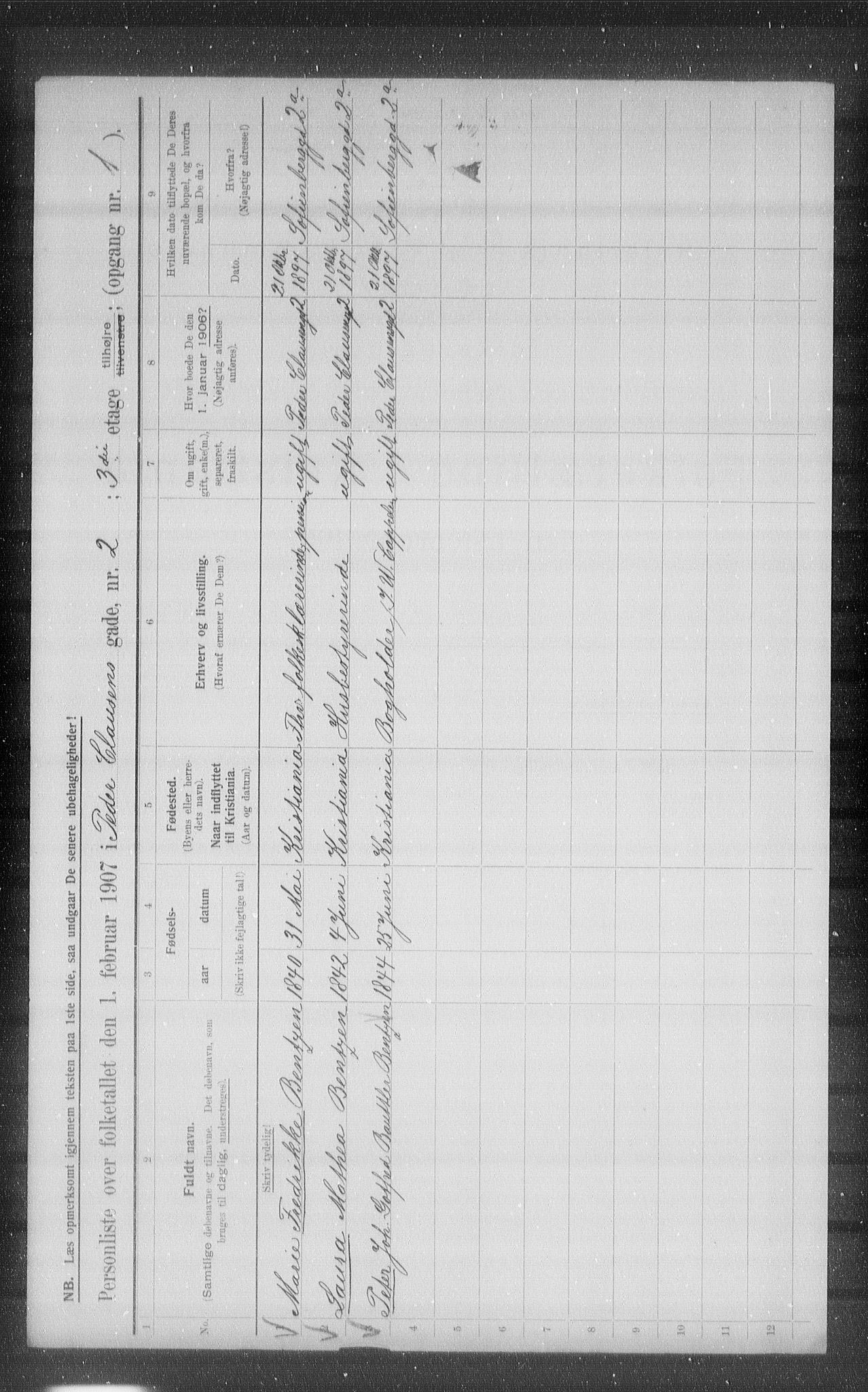 OBA, Municipal Census 1907 for Kristiania, 1907, p. 40320