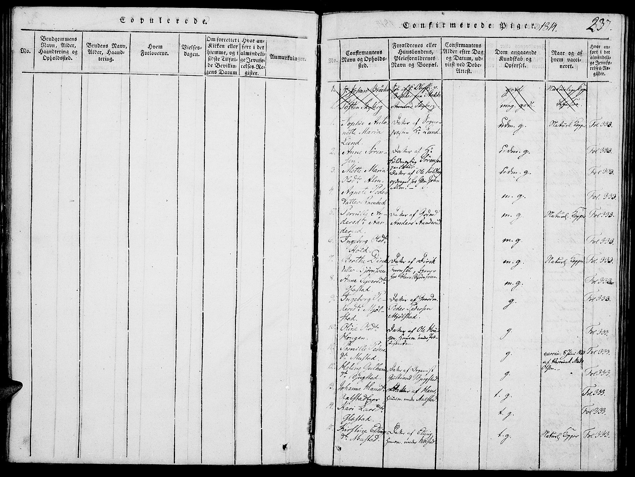Vardal prestekontor, SAH/PREST-100/H/Ha/Haa/L0004: Parish register (official) no. 4, 1814-1831, p. 237