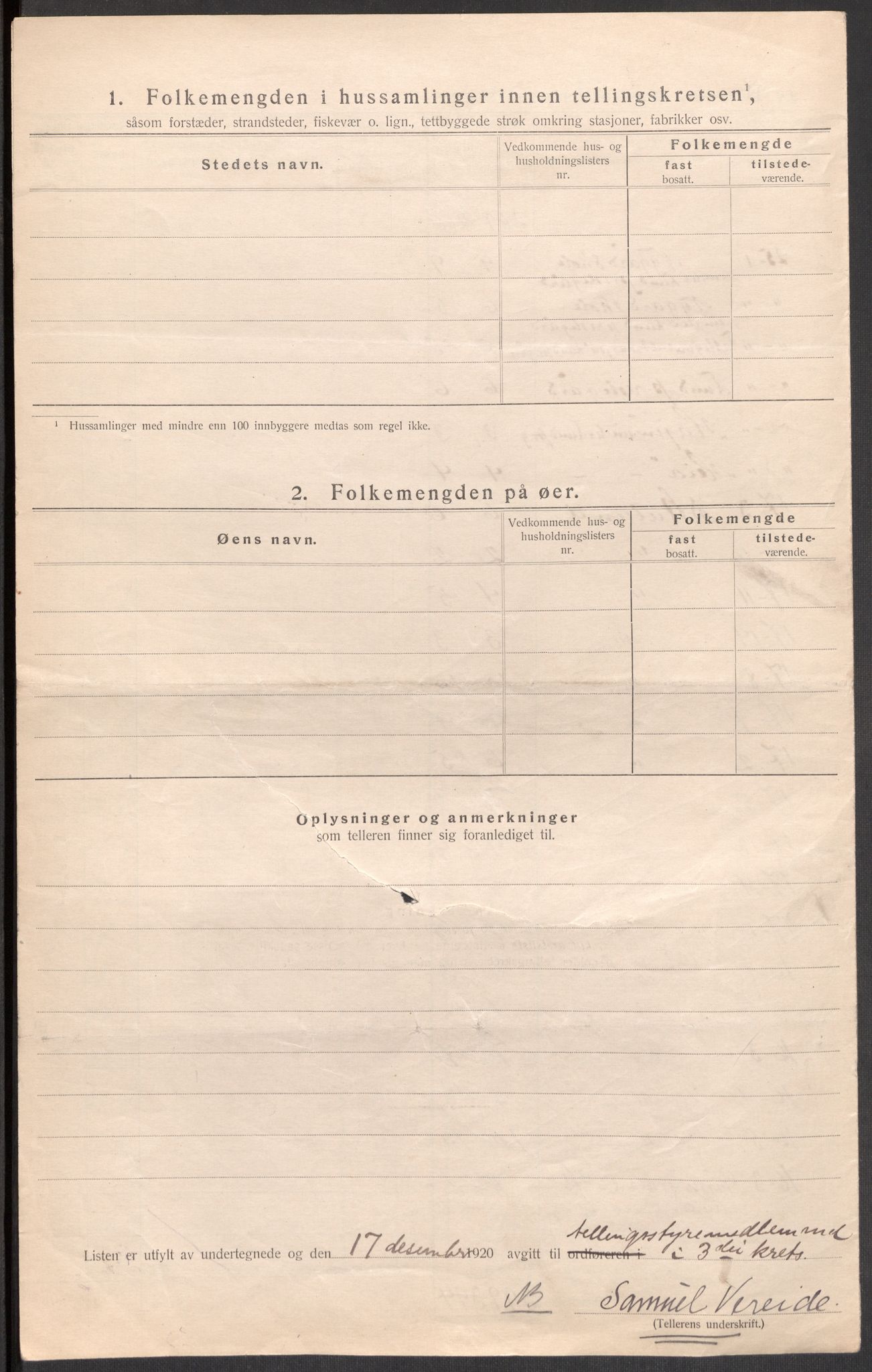 SAST, 1920 census for Lund, 1920, p. 23