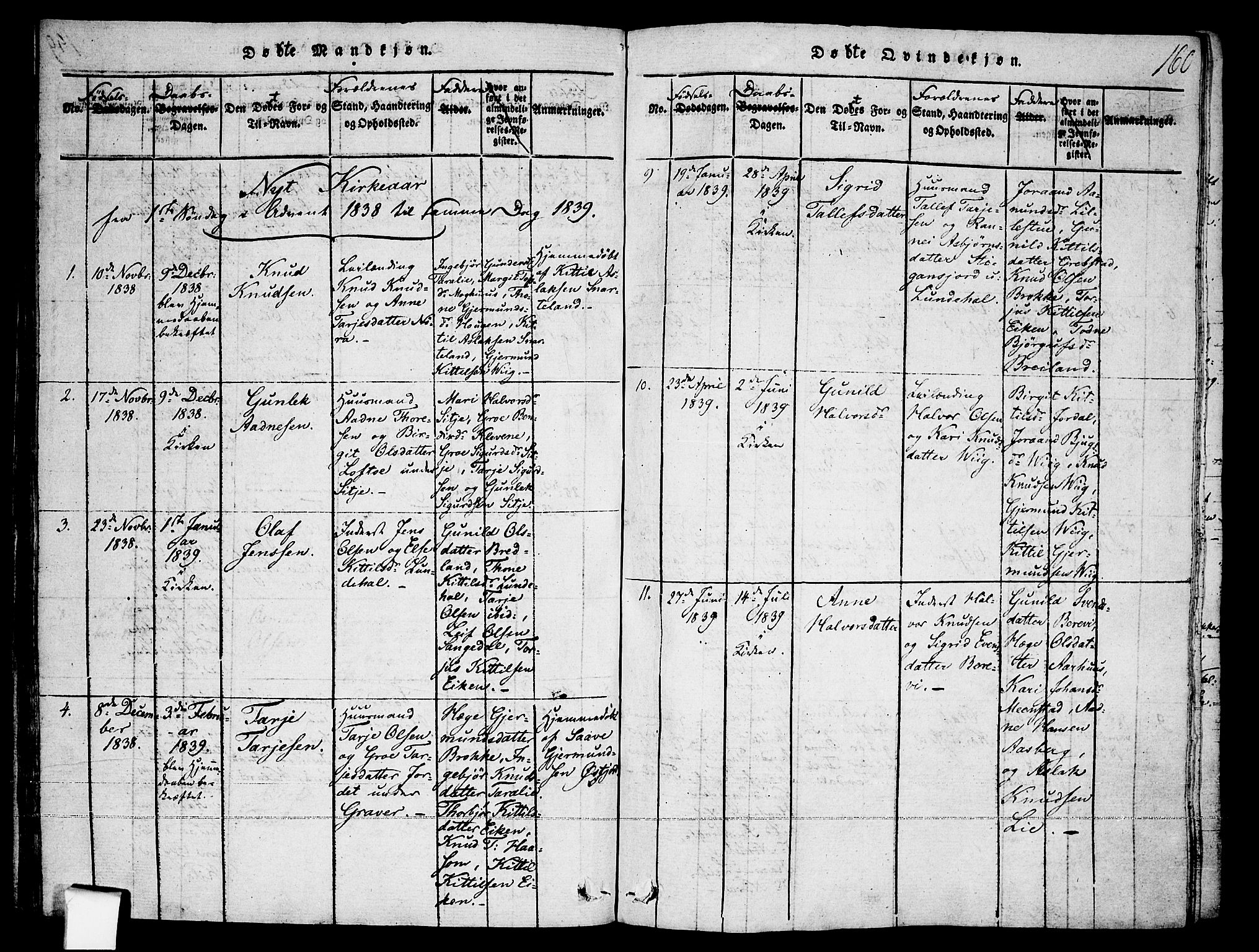 Fyresdal kirkebøker, AV/SAKO-A-263/F/Fa/L0003: Parish register (official) no. I 3, 1815-1840, p. 160