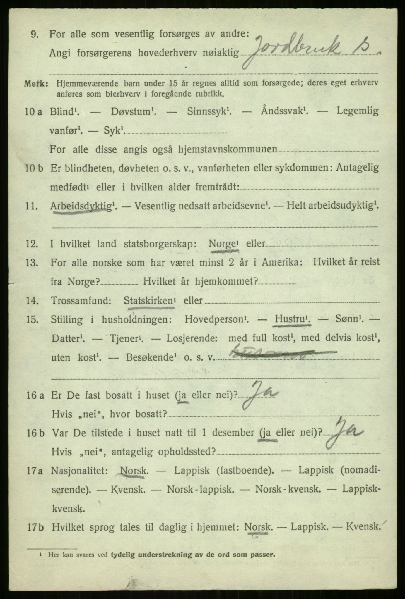 SATØ, 1920 census for Malangen, 1920, p. 3128