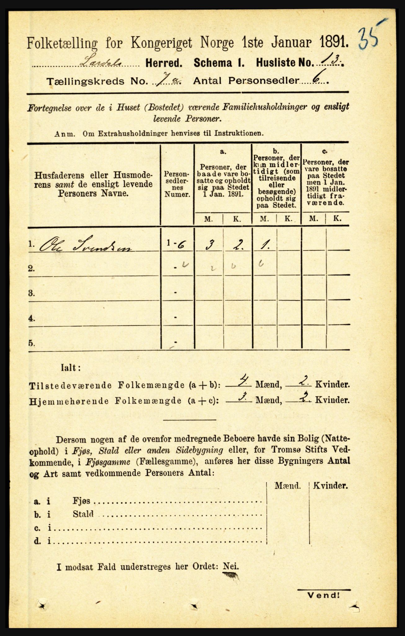 RA, 1891 census for 1422 Lærdal, 1891, p. 761