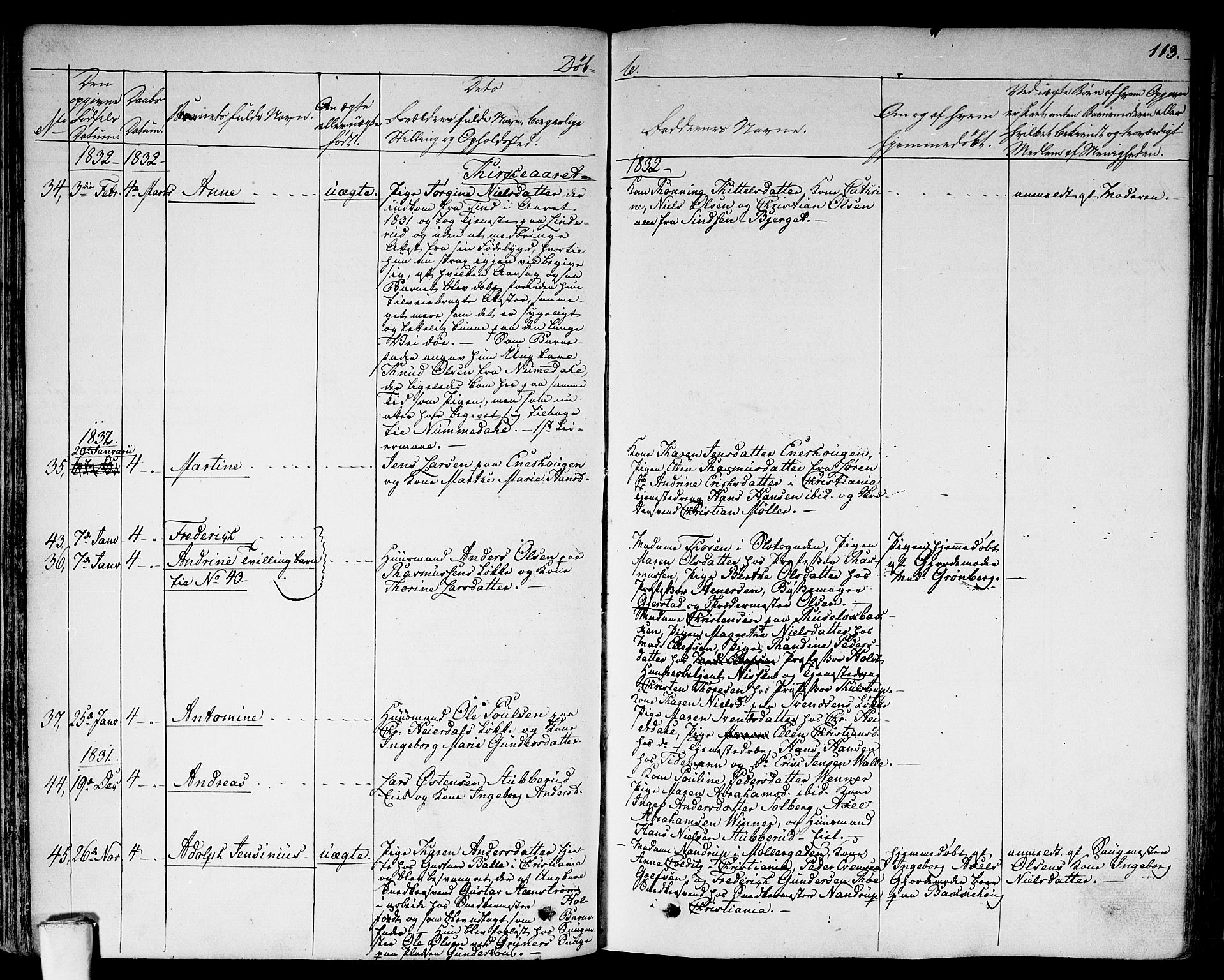 Aker prestekontor kirkebøker, AV/SAO-A-10861/F/L0013: Parish register (official) no. 13, 1828-1837, p. 113