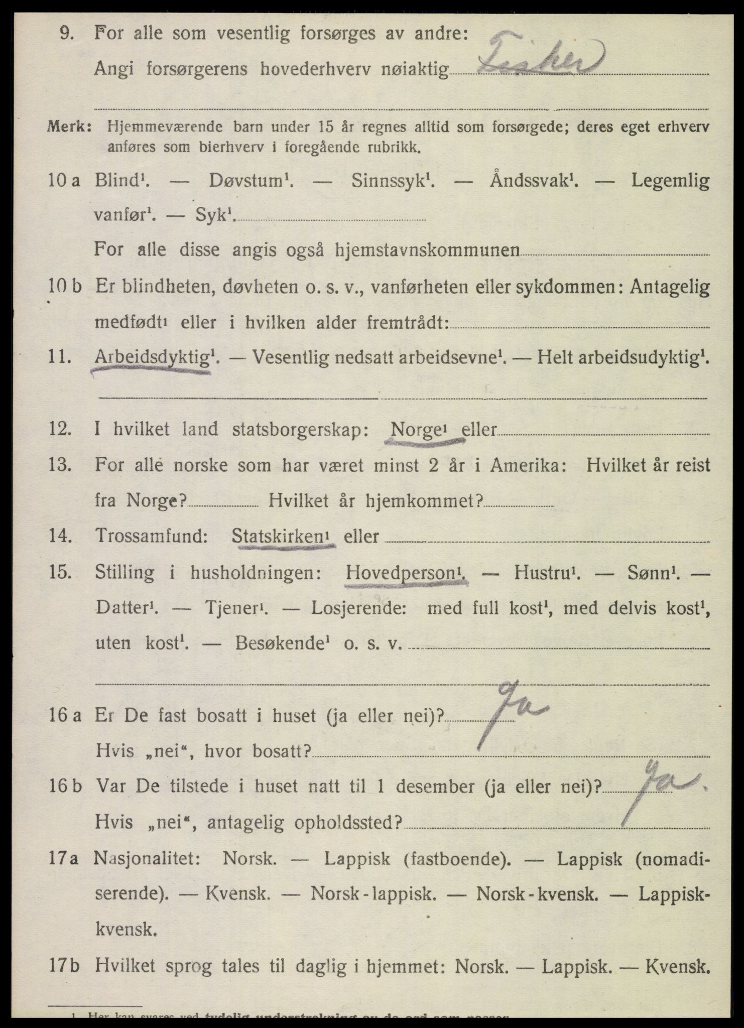 SAT, 1920 census for Dønnes, 1920, p. 3217