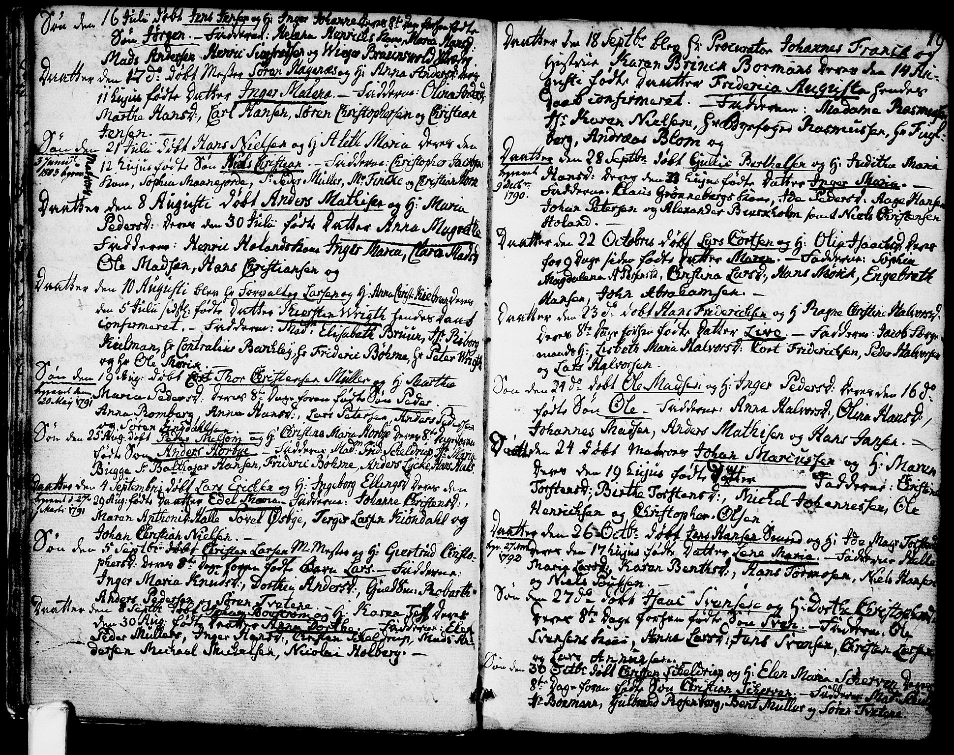 Larvik kirkebøker, SAKO/A-352/G/Ga/L0001: Parish register (copy) no. I 1, 1785-1807, p. 19