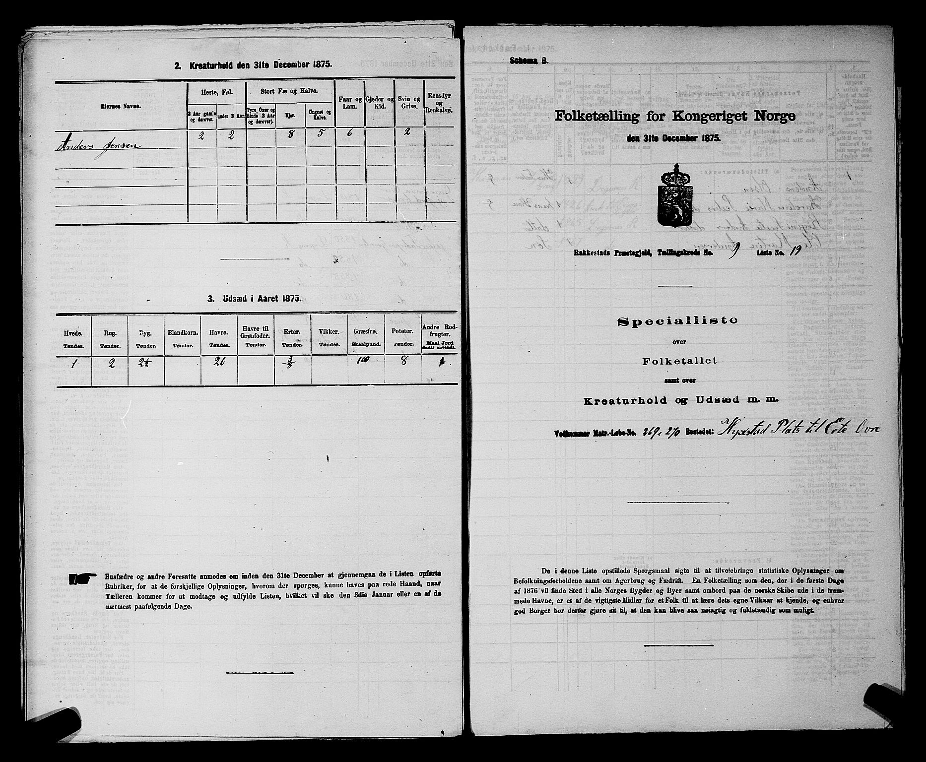 RA, 1875 census for 0128P Rakkestad, 1875, p. 1158