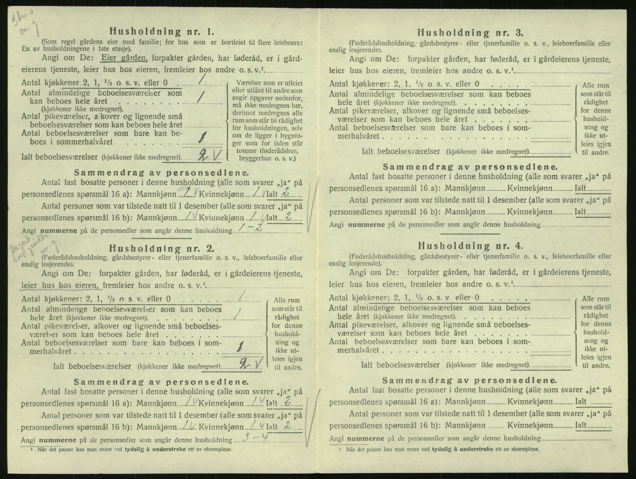 SAK, 1920 census for Iveland, 1920, p. 330