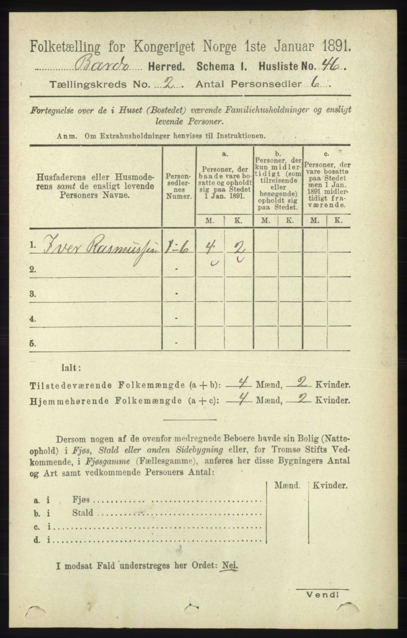 RA, 1891 census for 1922 Bardu, 1891, p. 478