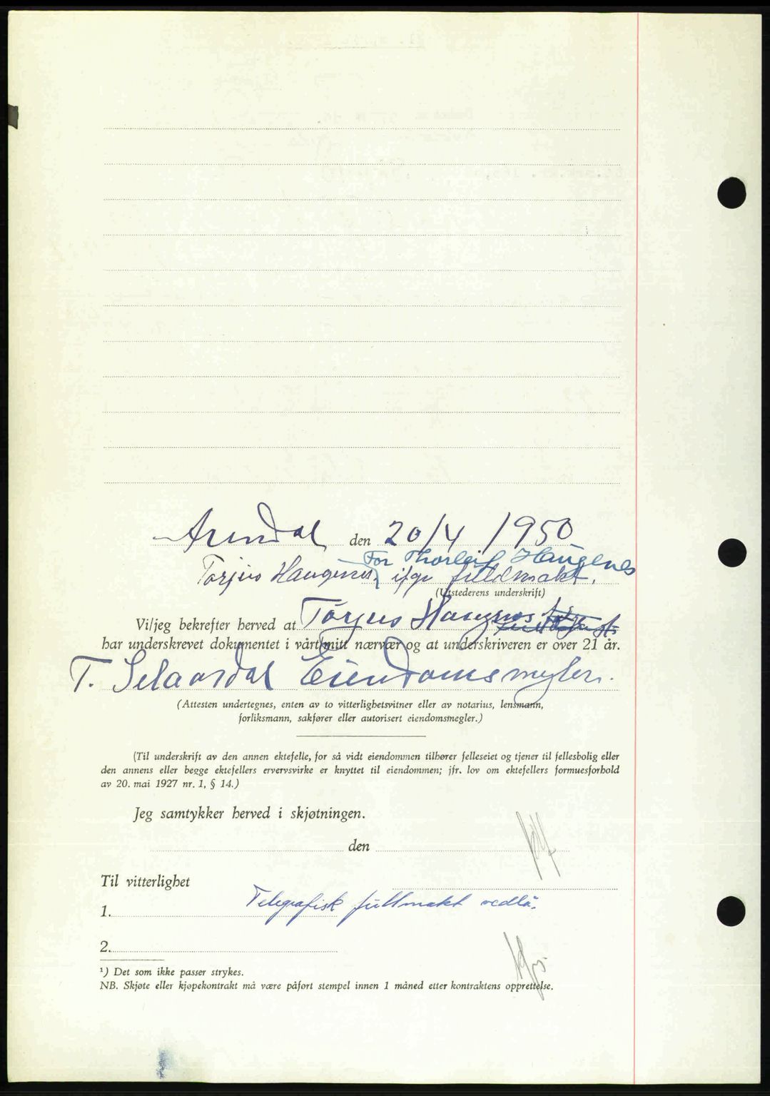 Nedenes sorenskriveri, AV/SAK-1221-0006/G/Gb/Gba/L0062: Mortgage book no. A14, 1949-1950, Diary no: : 577/1950