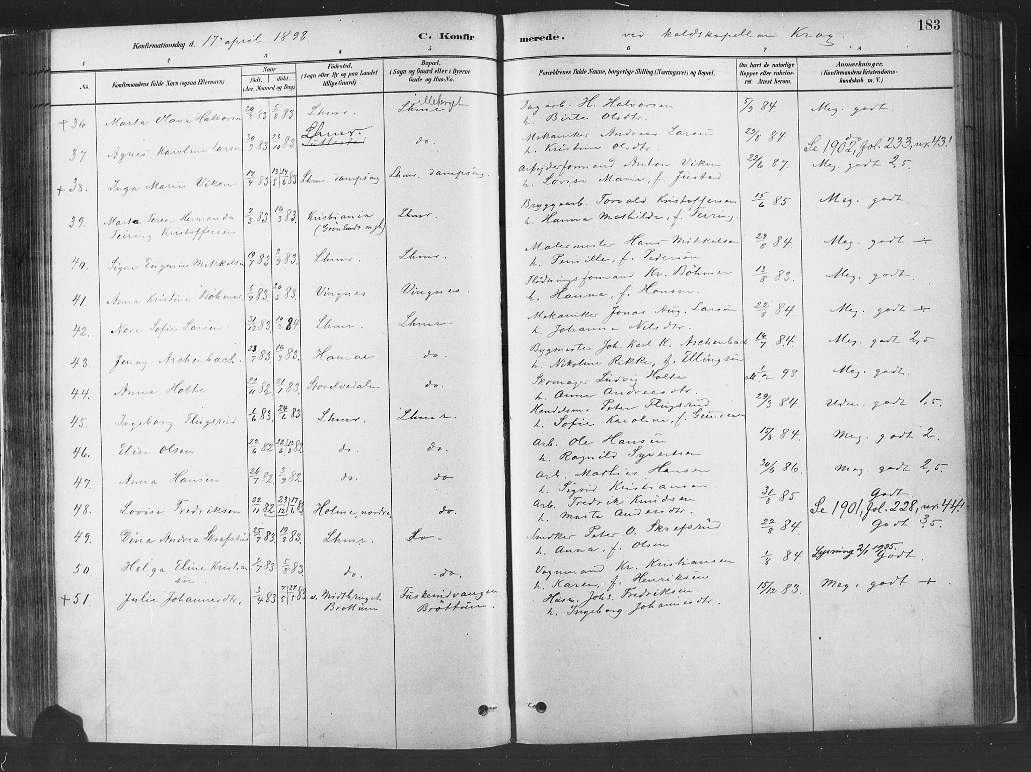 Fåberg prestekontor, AV/SAH-PREST-086/H/Ha/Haa/L0010: Parish register (official) no. 10, 1879-1900, p. 183