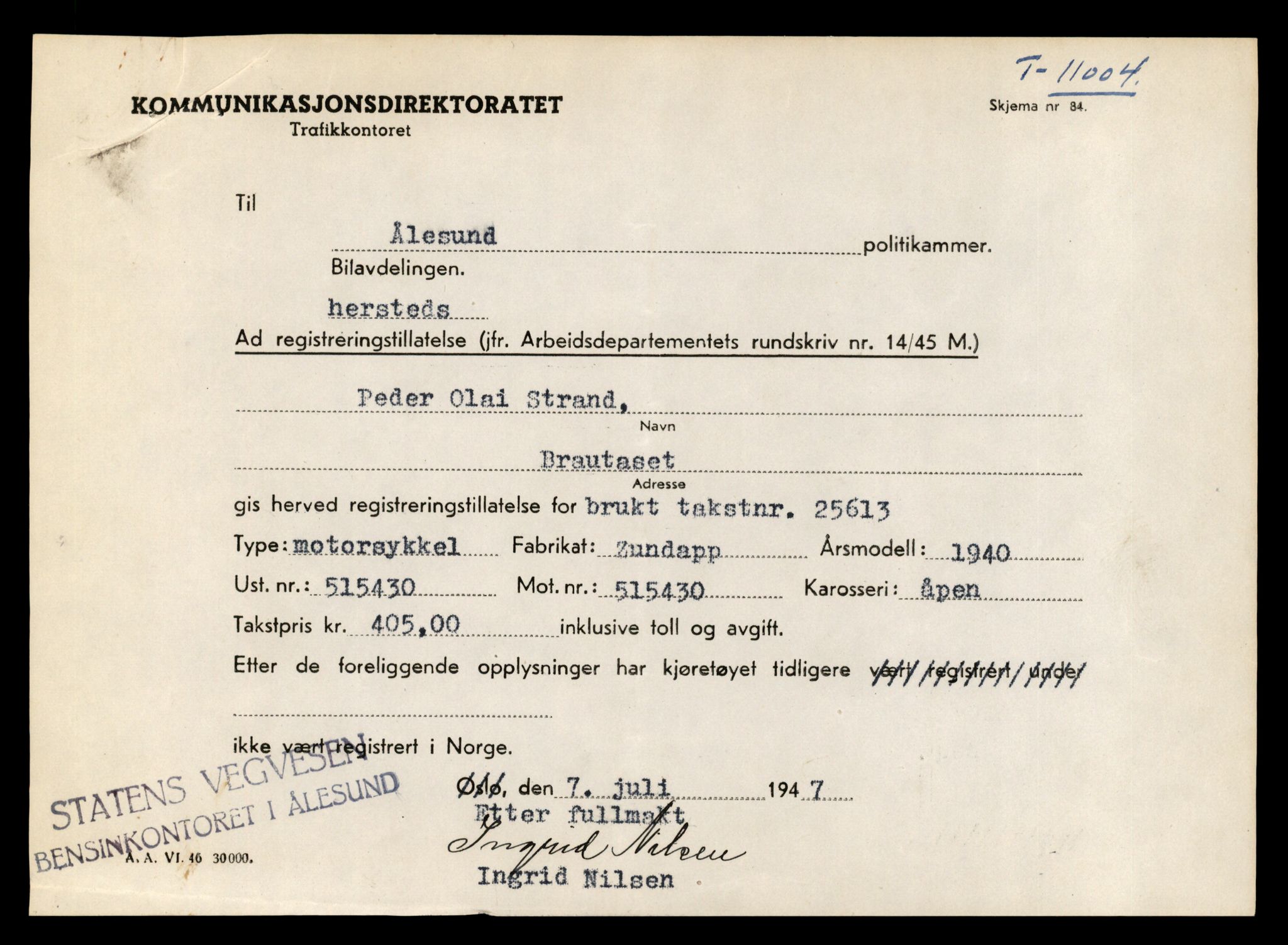 Møre og Romsdal vegkontor - Ålesund trafikkstasjon, AV/SAT-A-4099/F/Fe/L0042: Registreringskort for kjøretøy T 13906 - T 14079, 1927-1998, p. 925