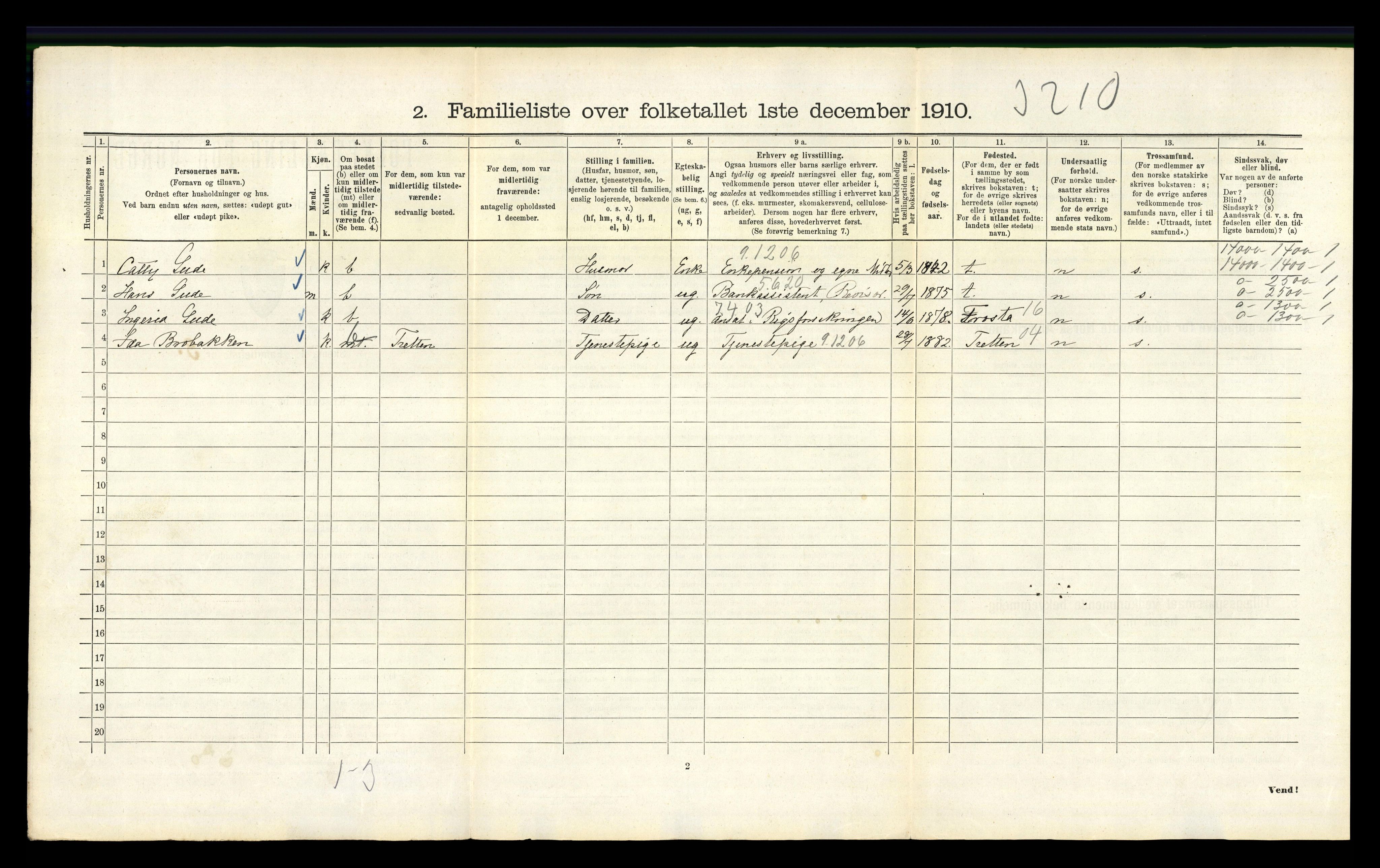 RA, 1910 census for Kristiania, 1910, p. 23374