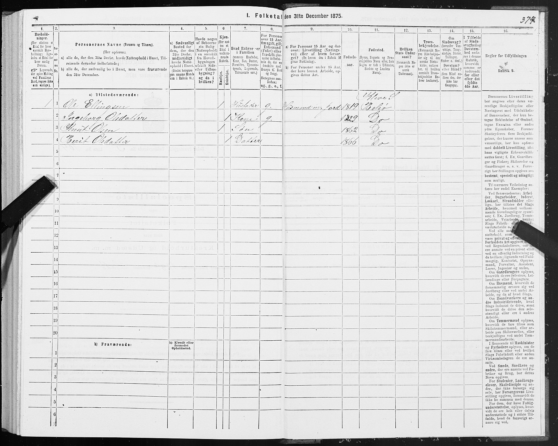 SAT, 1875 census for 1544P Bolsøy, 1875, p. 3377