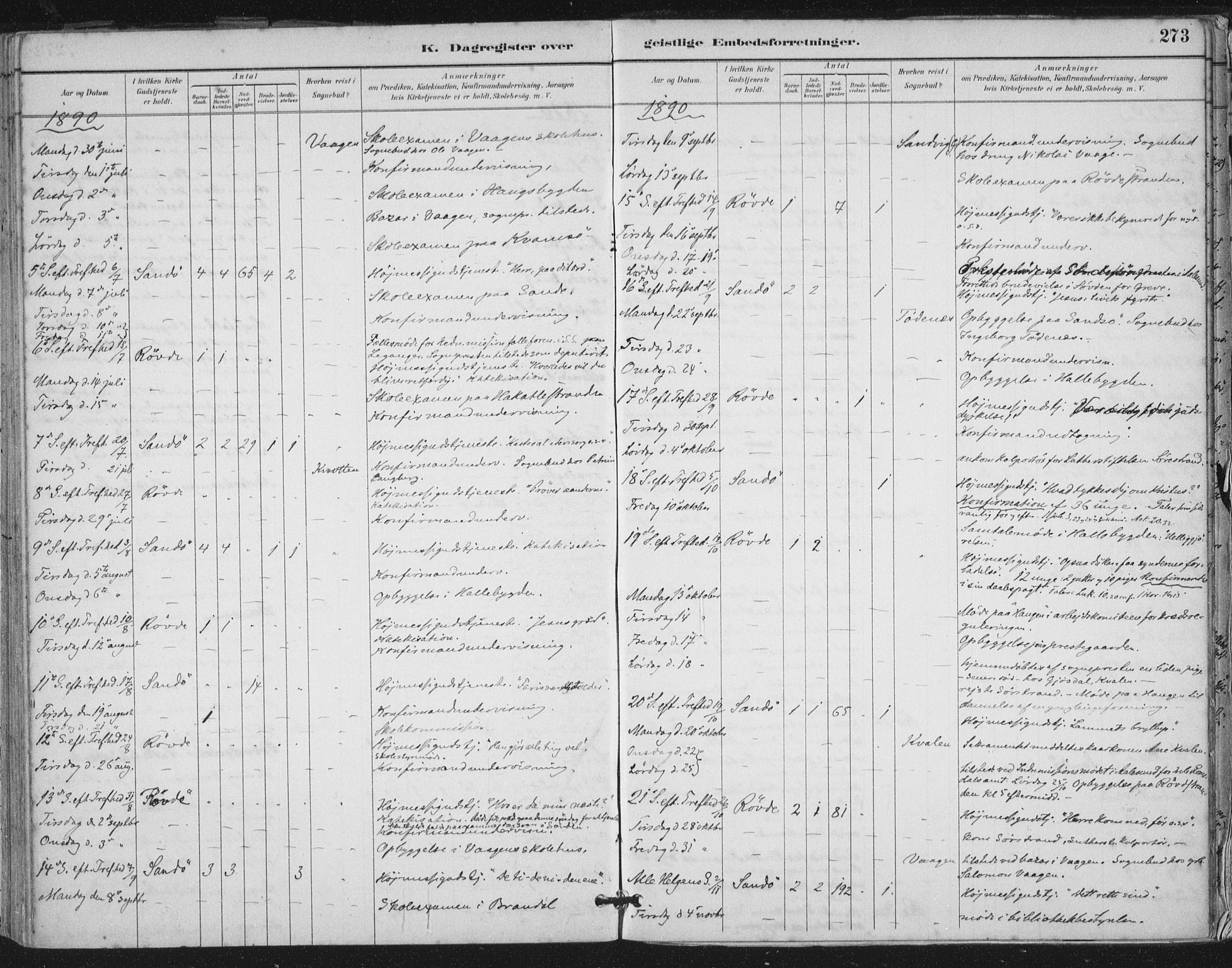 Ministerialprotokoller, klokkerbøker og fødselsregistre - Møre og Romsdal, AV/SAT-A-1454/503/L0037: Parish register (official) no. 503A05, 1884-1900, p. 273