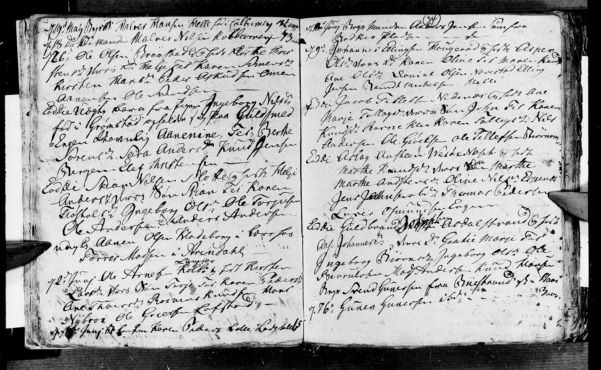 Øyestad sokneprestkontor, SAK/1111-0049/F/Fb/L0002: Parish register (copy) no. B 2, 1795-1807, p. 34