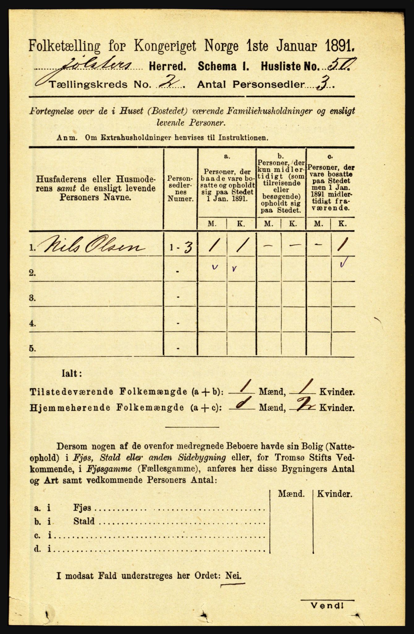 RA, 1891 census for 1431 Jølster, 1891, p. 565