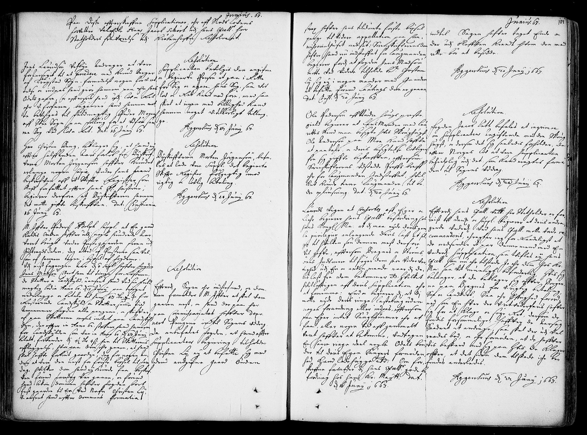 Stattholderembetet 1572-1771, AV/RA-EA-2870/Ad/L0001: Supplikasjons- og resolusjonsprotokoll, 1662-1669, p. 100b-101a
