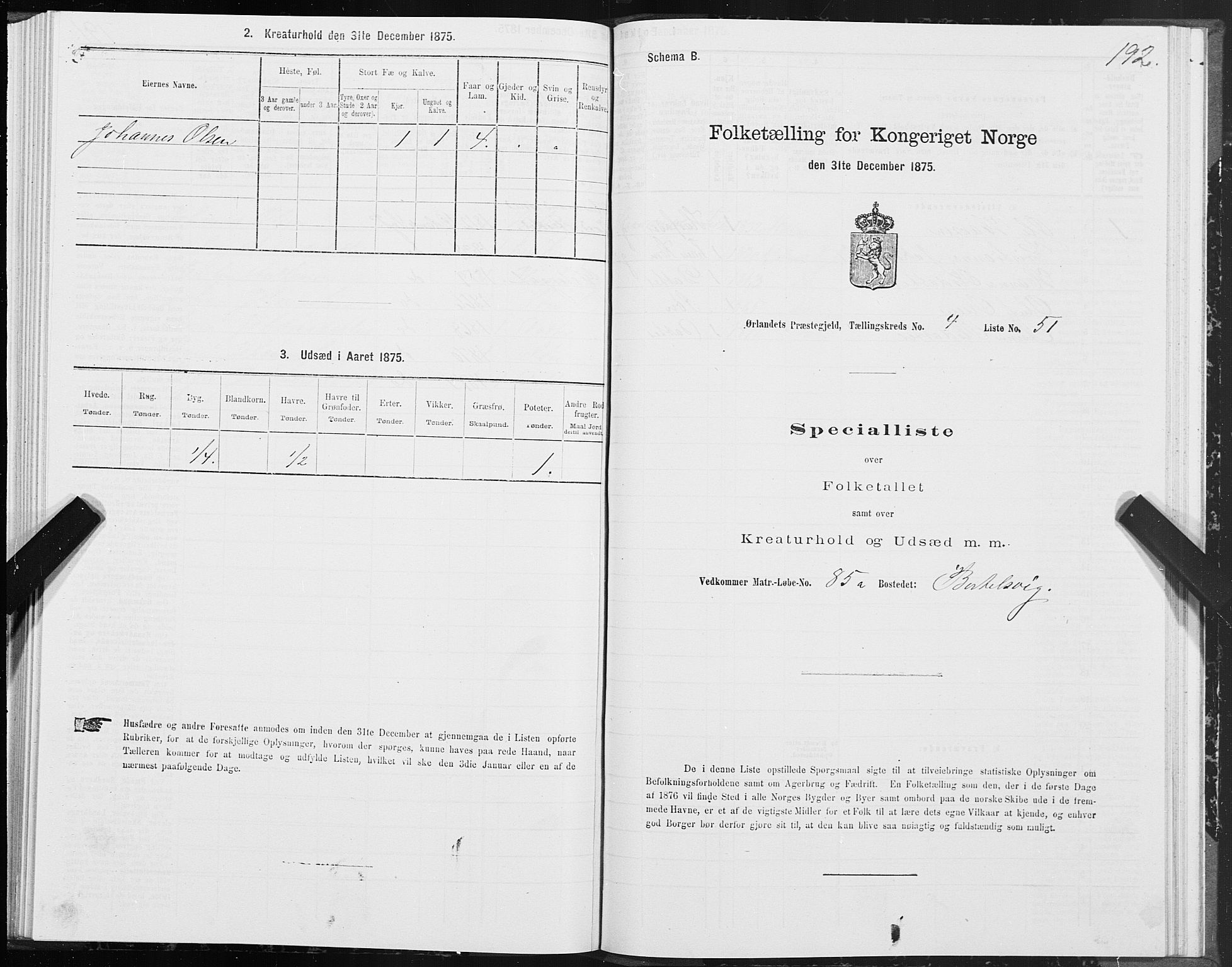 SAT, 1875 census for 1621P Ørland, 1875, p. 2192