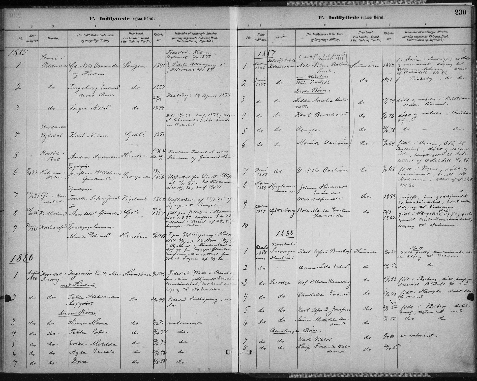 Vennesla sokneprestkontor, AV/SAK-1111-0045/Fa/Fab/L0004: Parish register (official) no. A 4, 1884-1896, p. 230