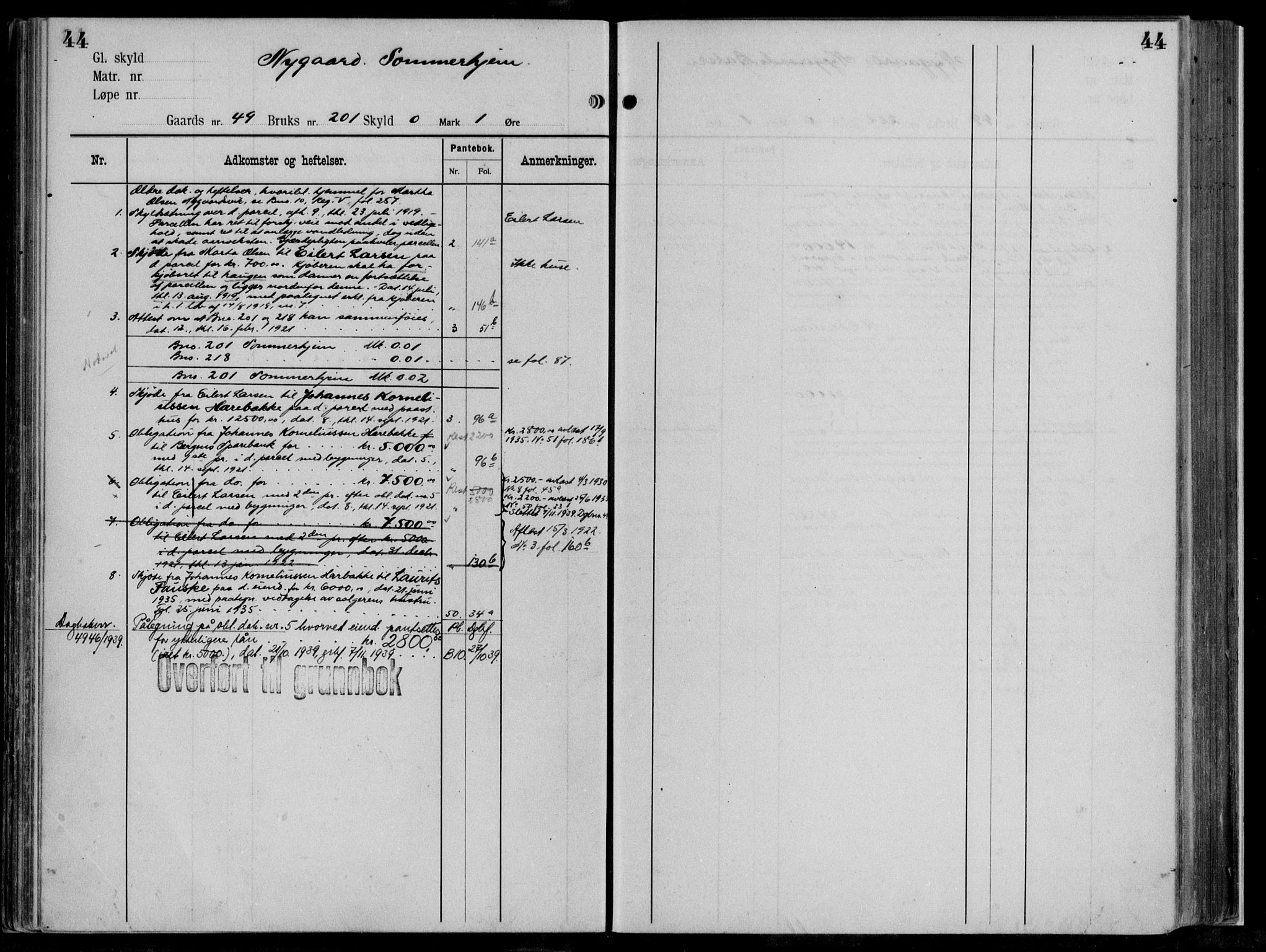 Midhordland sorenskriveri, AV/SAB-A-3001/1/G/Ga/Gab/L0111: Mortgage register no. II.A.b.111, p. 44
