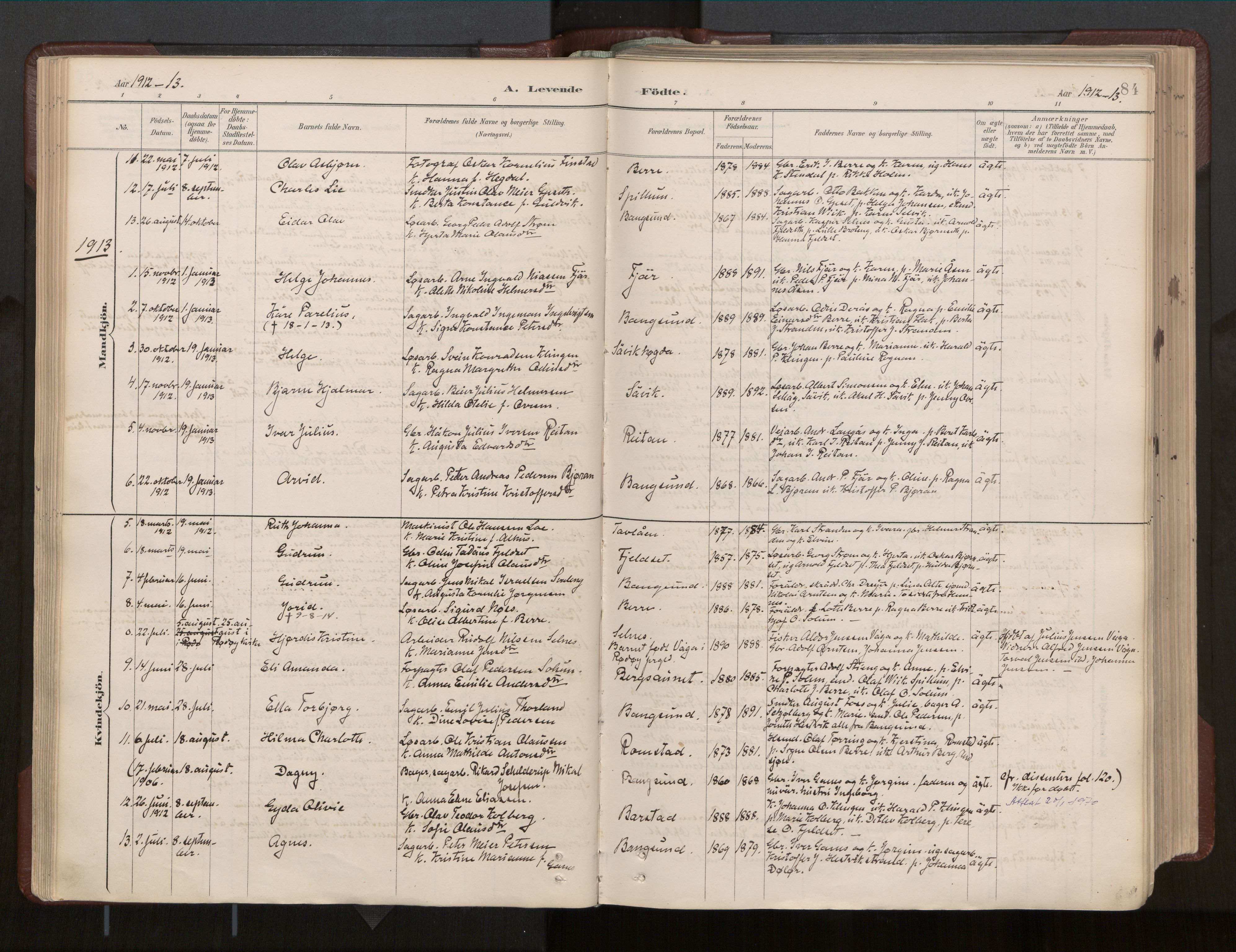 Ministerialprotokoller, klokkerbøker og fødselsregistre - Nord-Trøndelag, SAT/A-1458/770/L0589: Parish register (official) no. 770A03, 1887-1929, p. 84