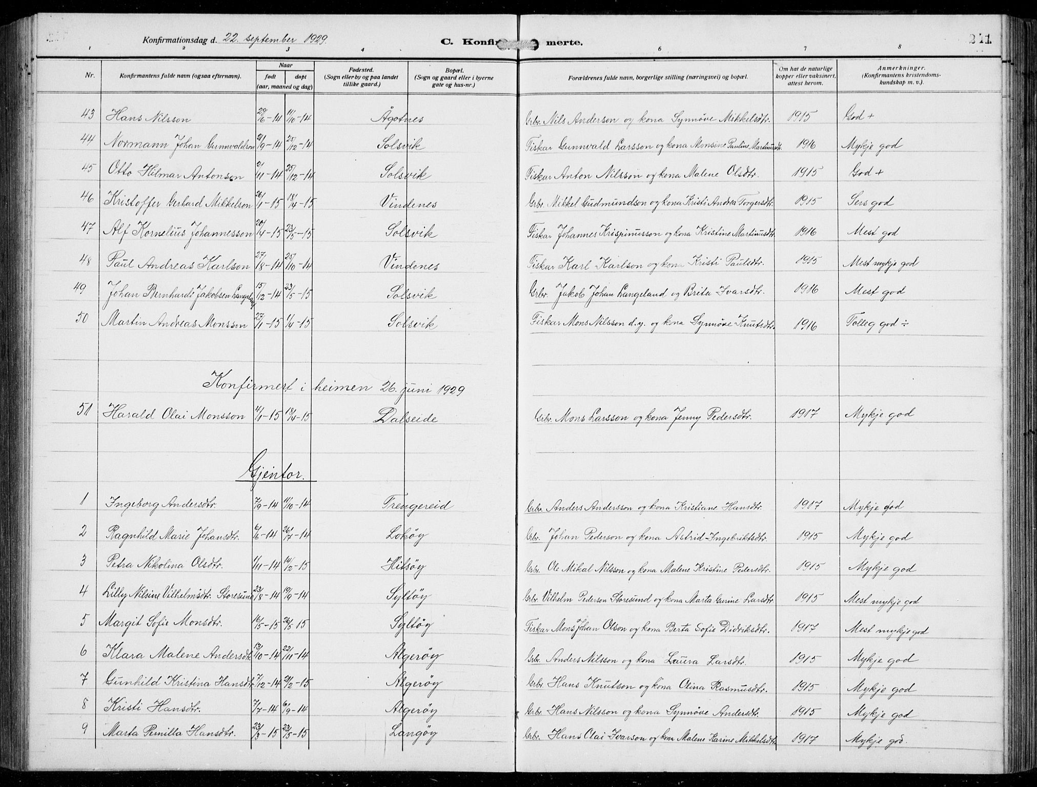 Fjell sokneprestembete, AV/SAB-A-75301/H/Hab: Parish register (copy) no. A  6, 1918-1936, p. 241