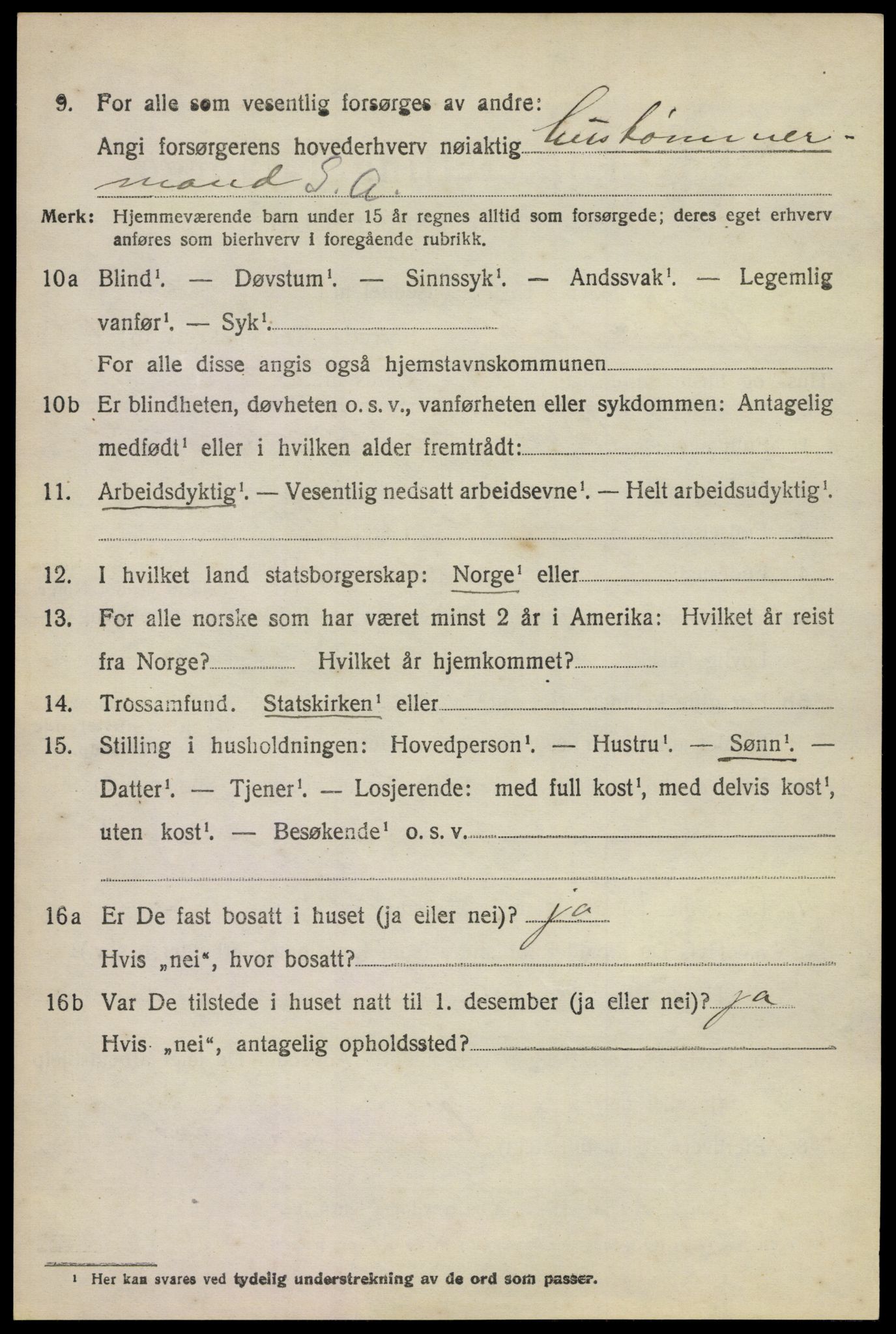 SAKO, 1920 census for Øvre Sandsvær, 1920, p. 1181