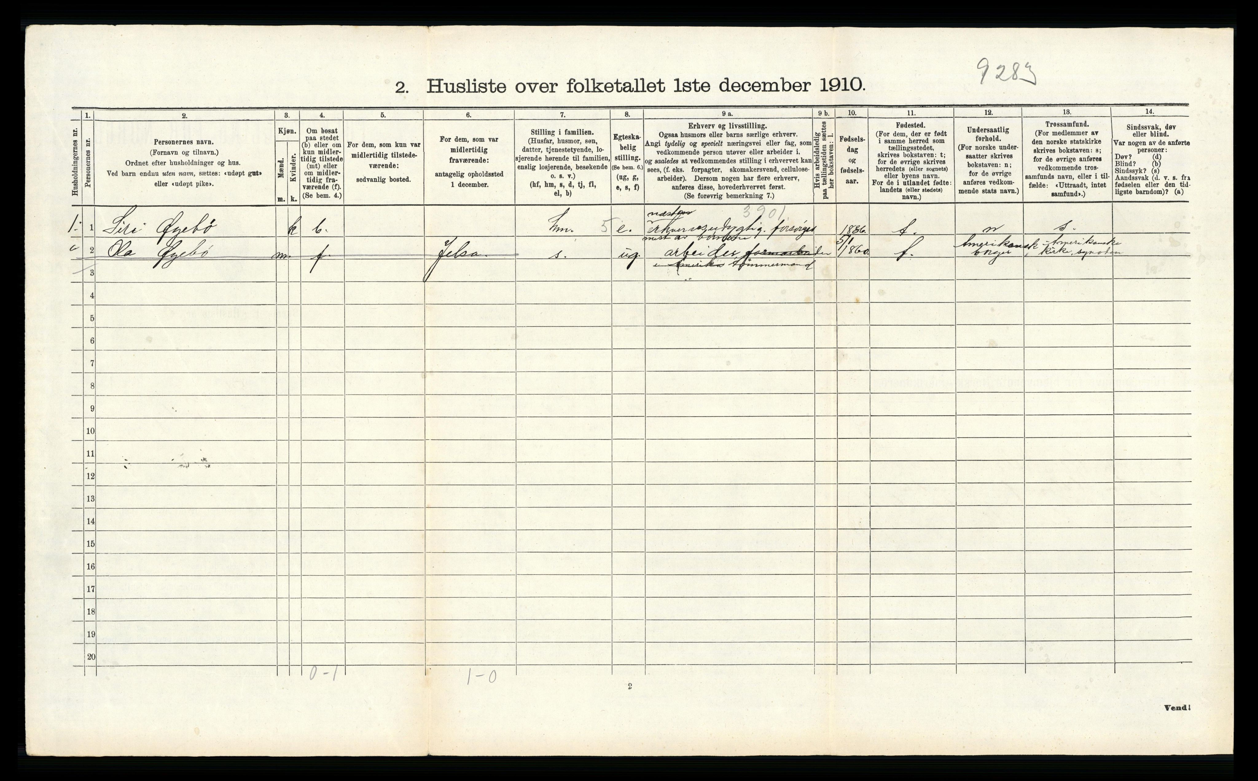 RA, 1910 census for Hjelmeland, 1910, p. 653