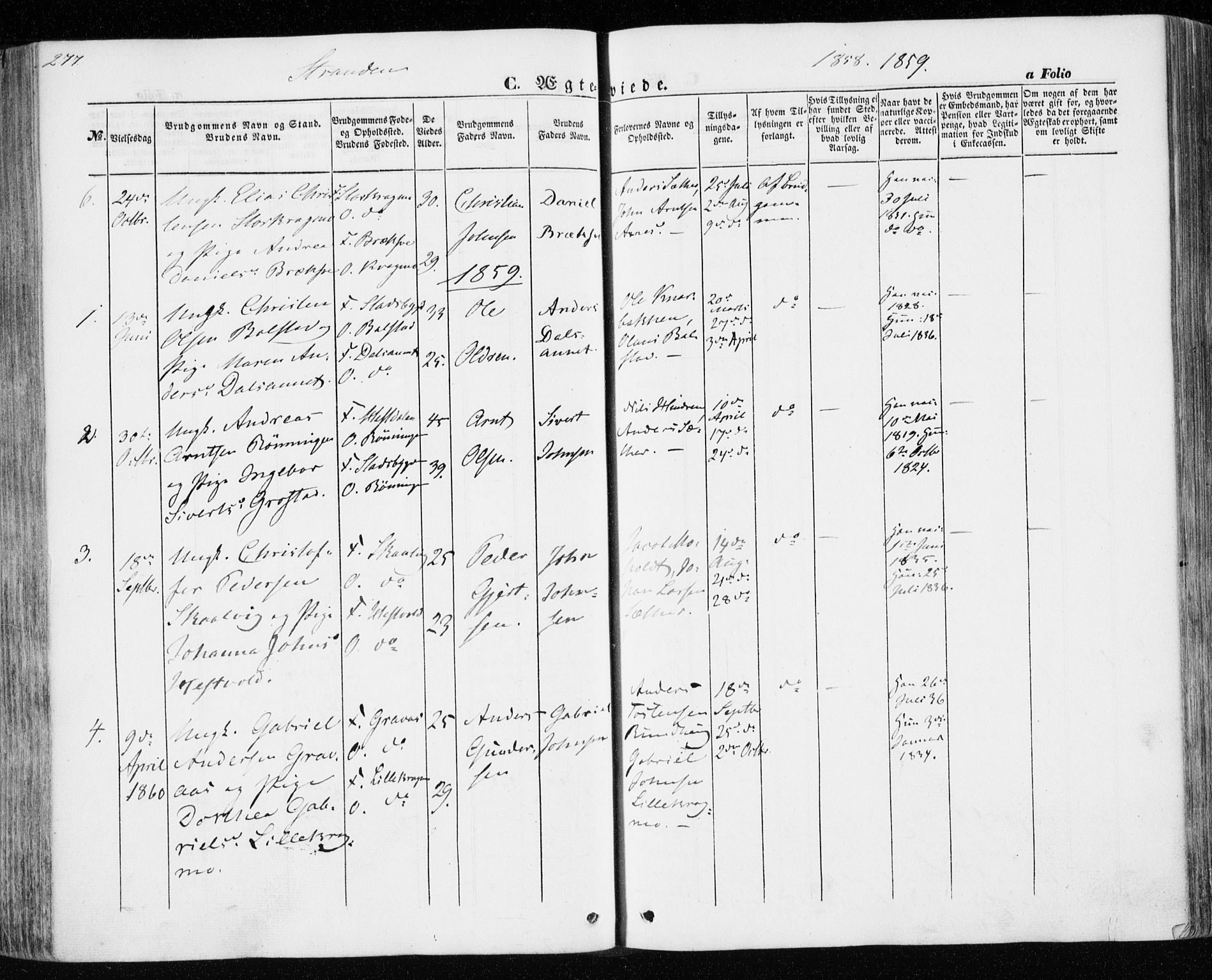 Ministerialprotokoller, klokkerbøker og fødselsregistre - Nord-Trøndelag, SAT/A-1458/701/L0008: Parish register (official) no. 701A08 /2, 1854-1863, p. 277