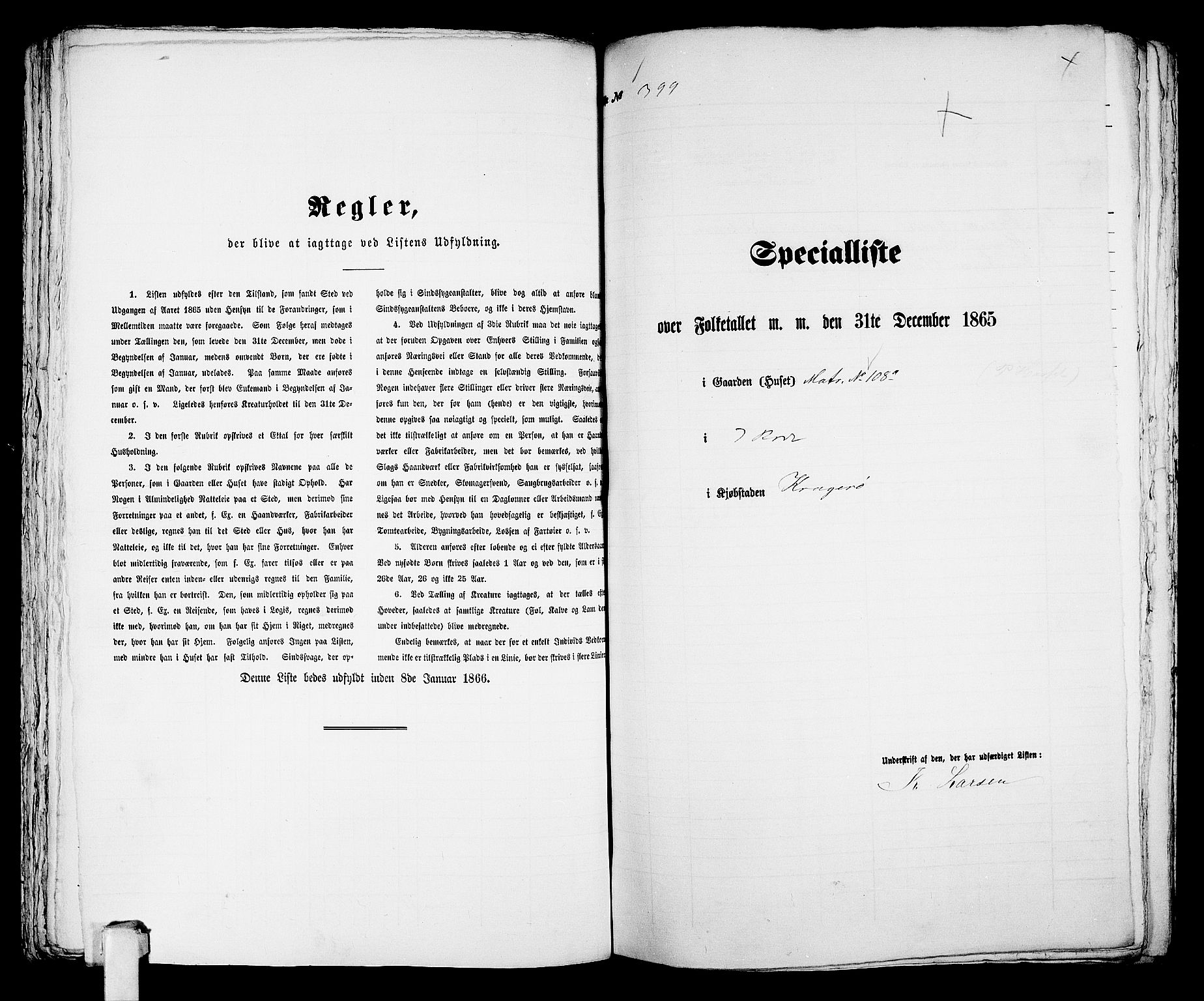 RA, 1865 census for Kragerø/Kragerø, 1865, p. 814