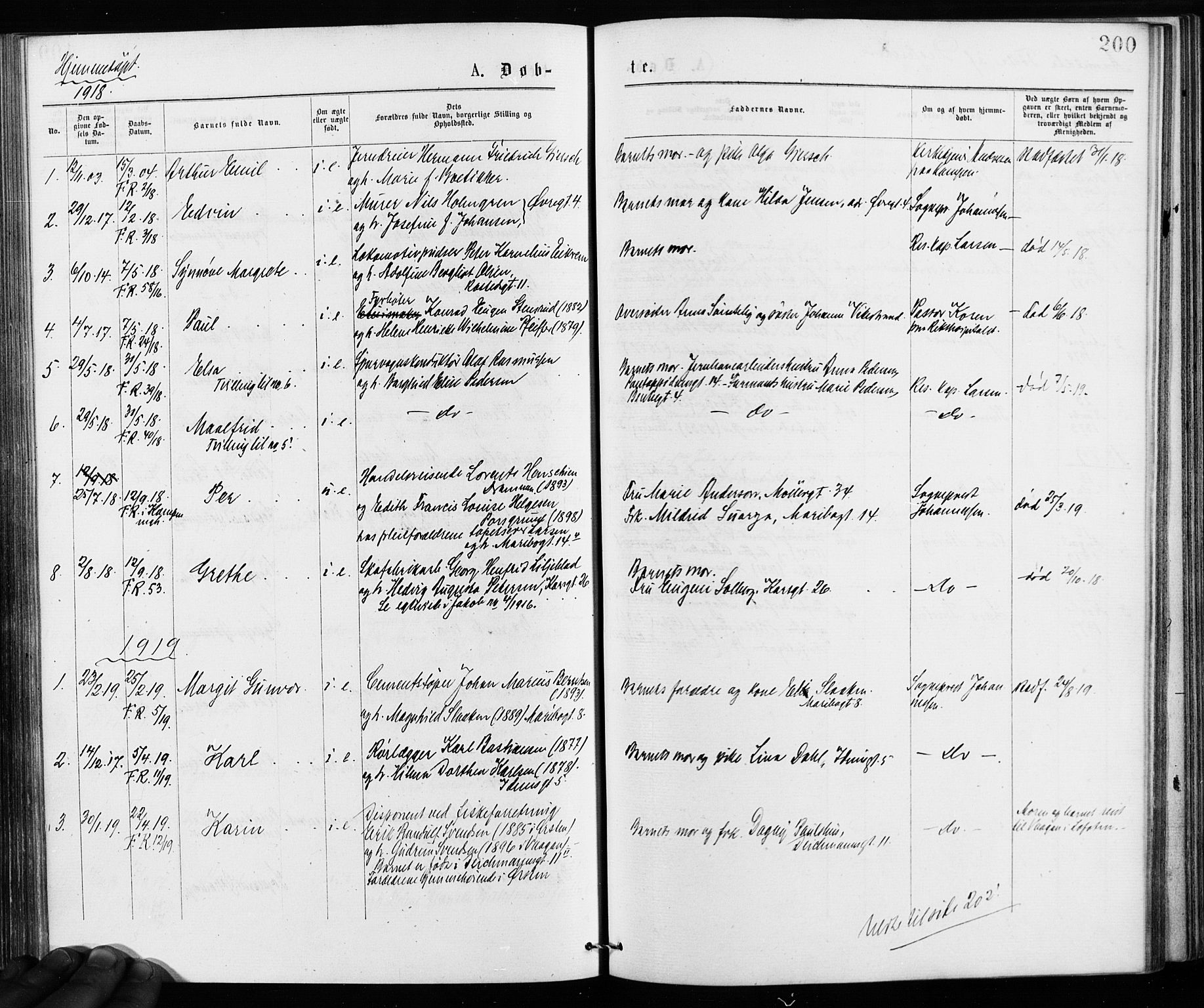 Jakob prestekontor Kirkebøker, SAO/A-10850/F/Fa/L0001: Parish register (official) no. 1, 1875-1924, p. 200