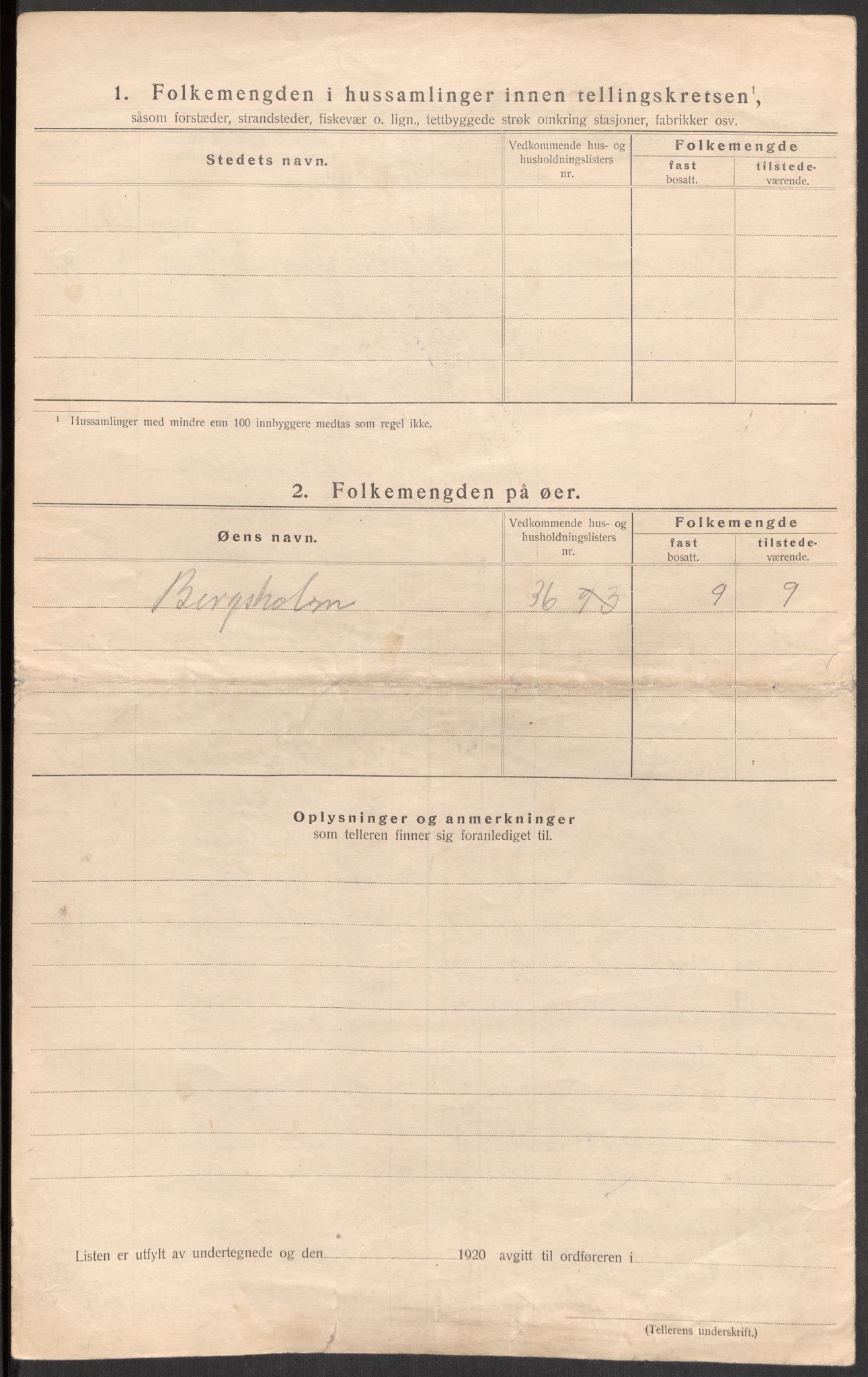 SAST, 1920 census for Forsand, 1920, p. 22