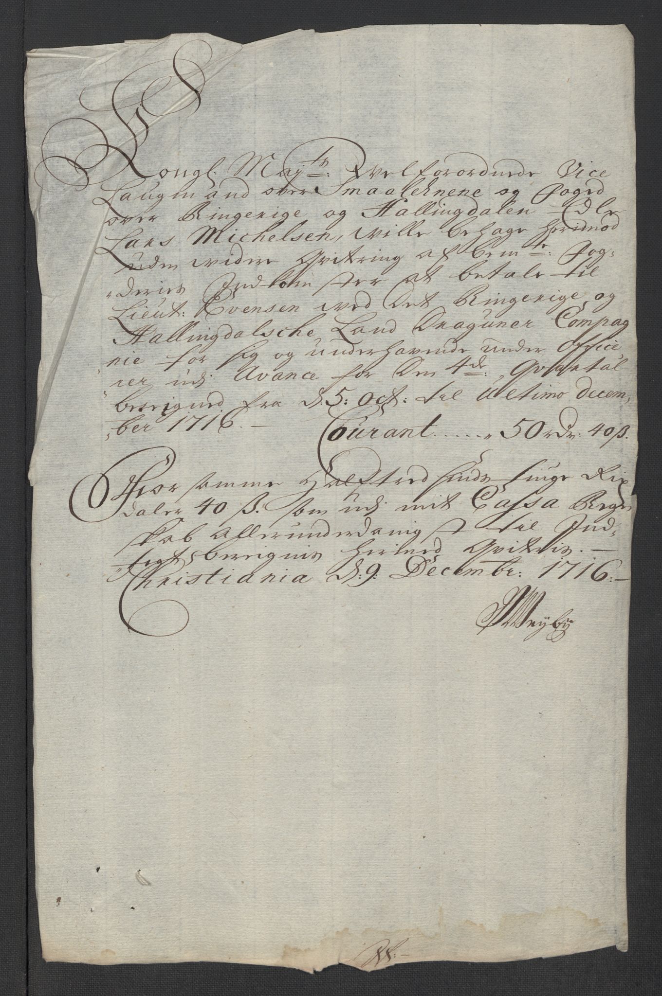 Rentekammeret inntil 1814, Reviderte regnskaper, Fogderegnskap, AV/RA-EA-4092/R23/L1474: Fogderegnskap Ringerike og Hallingdal, 1716, p. 221