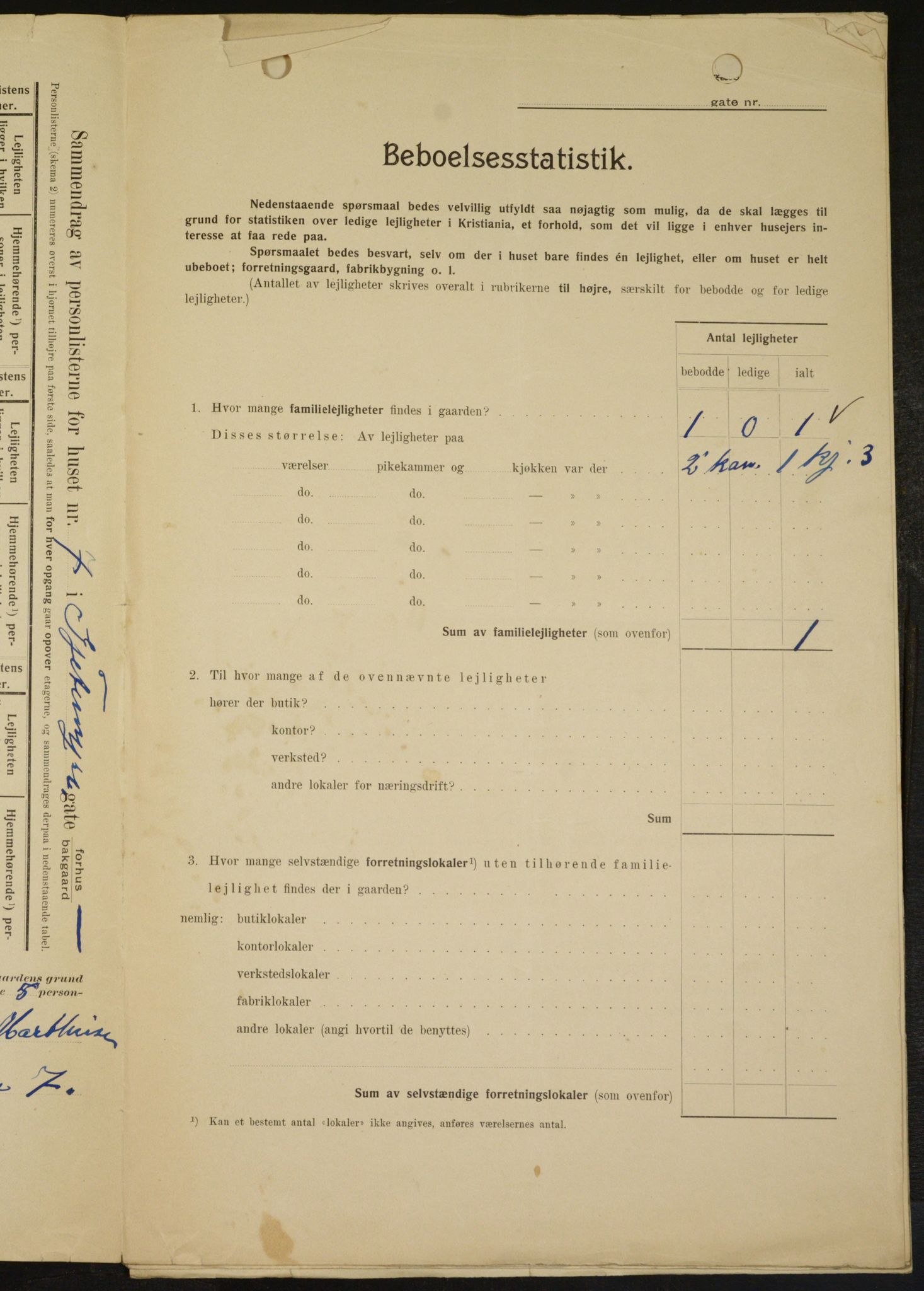 OBA, Municipal Census 1909 for Kristiania, 1909, p. 26134