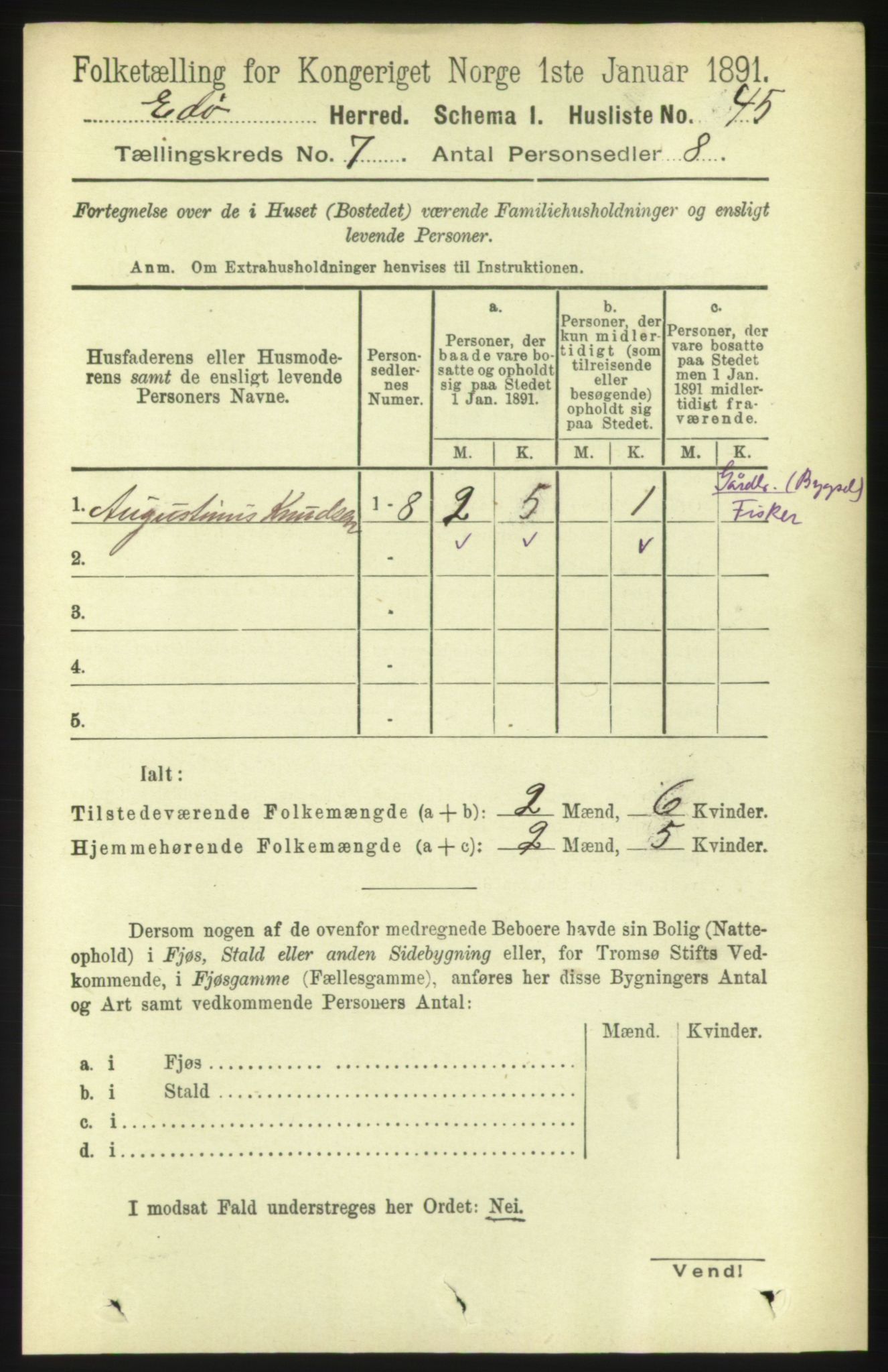 RA, 1891 census for 1573 Edøy, 1891, p. 1580