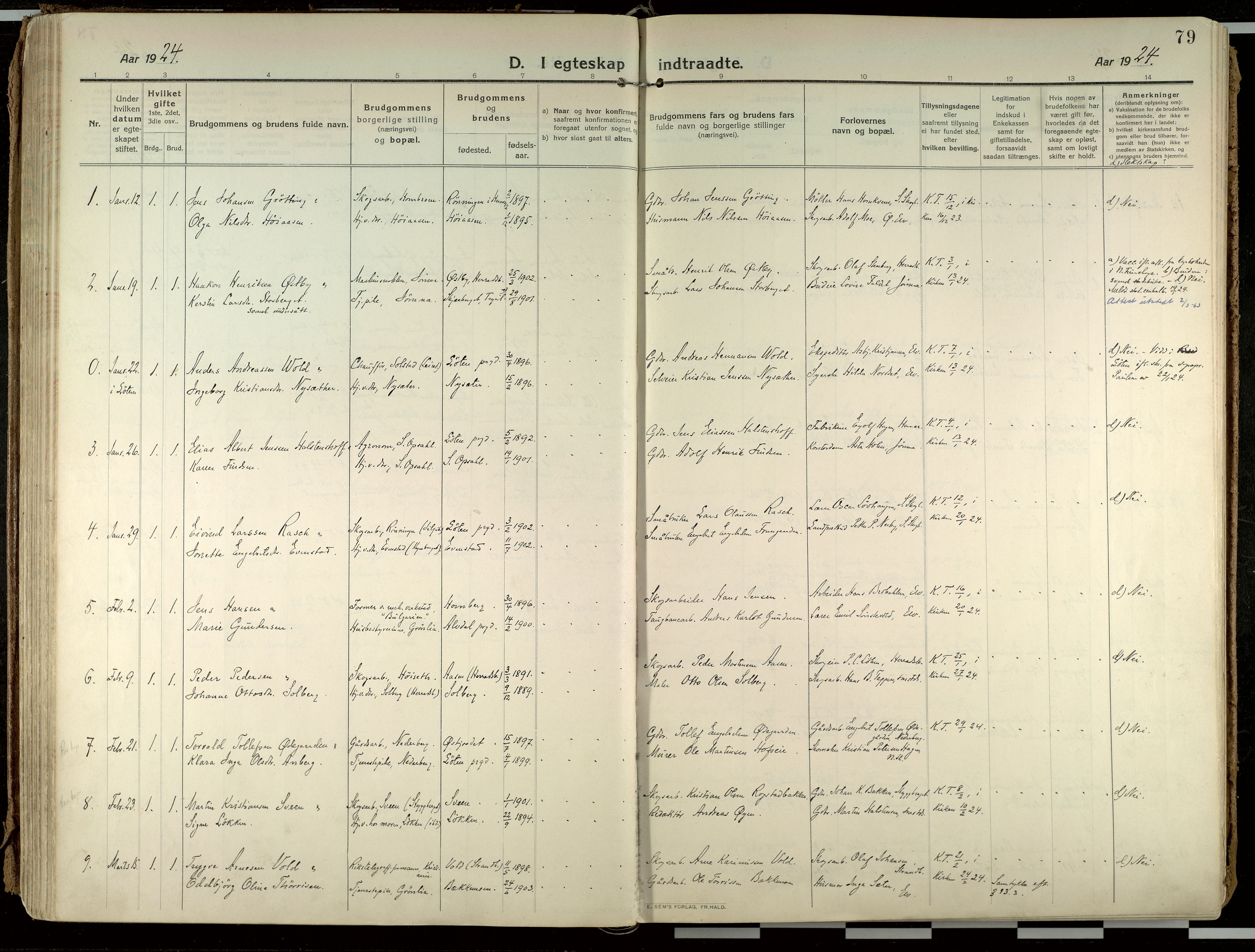 Elverum prestekontor, AV/SAH-PREST-044/H/Ha/Haa/L0021: Parish register (official) no. 21, 1913-1928, p. 79