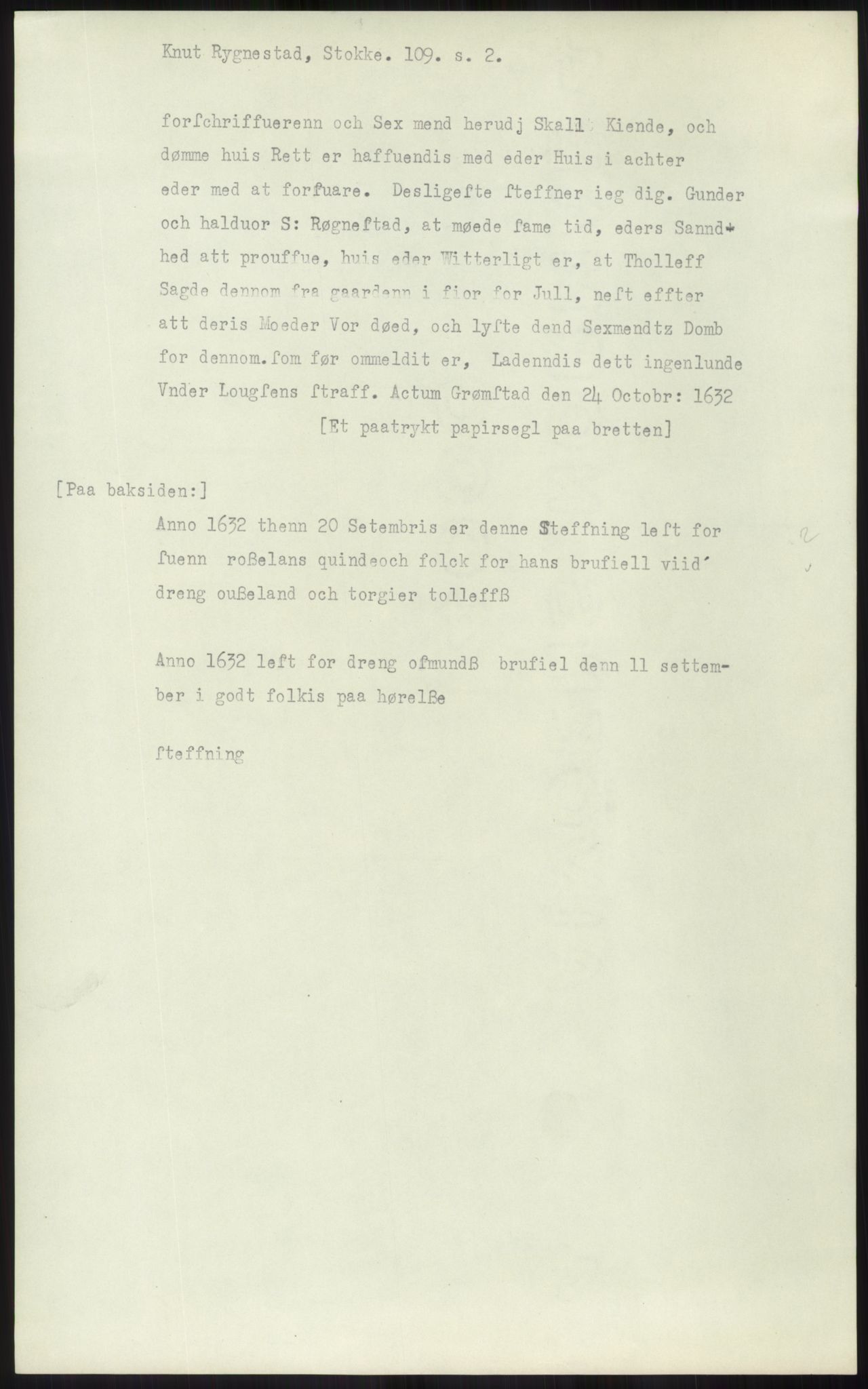 Samlinger til kildeutgivelse, Diplomavskriftsamlingen, AV/RA-EA-4053/H/Ha, p. 1456