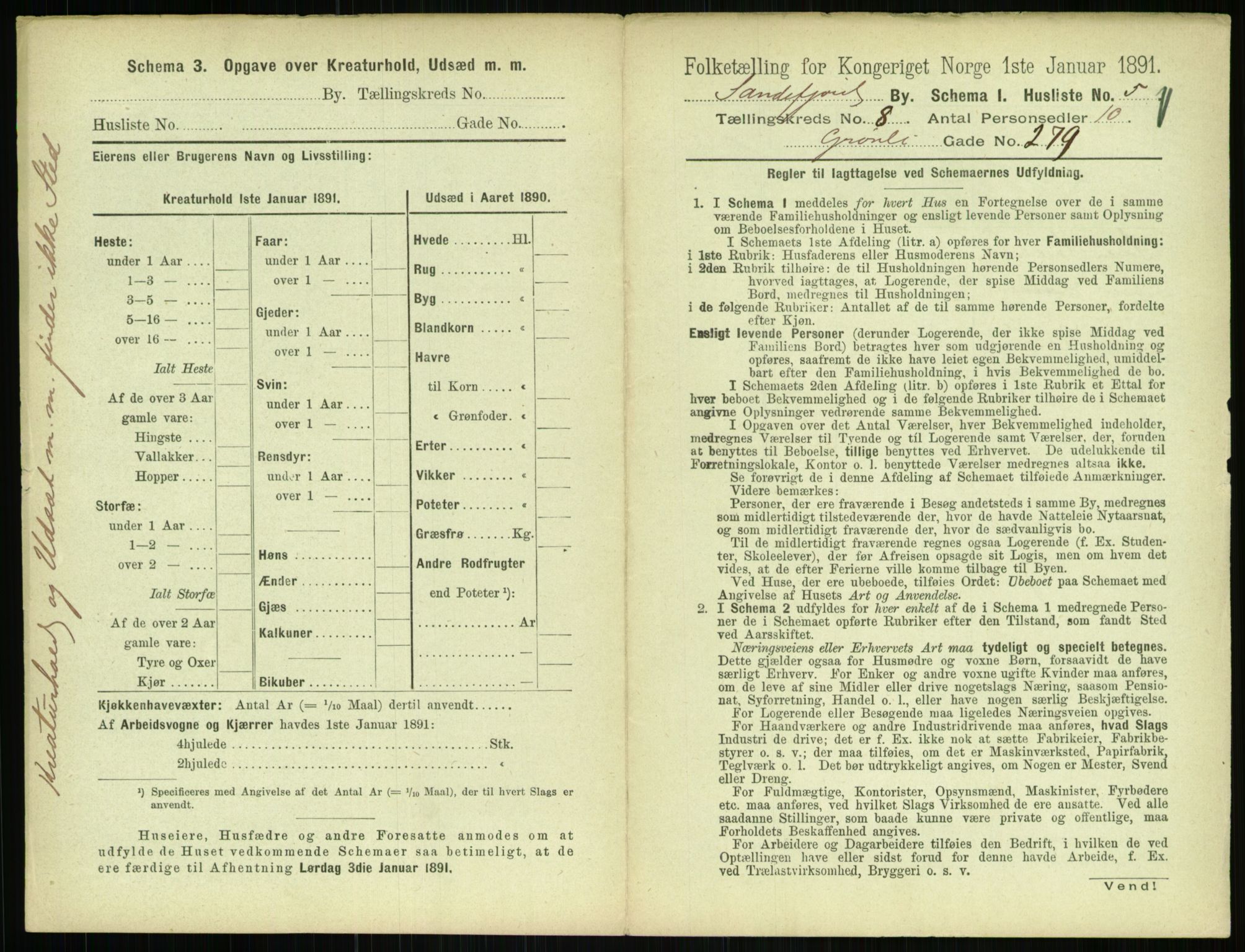 RA, 1891 census for 0706 Sandefjord, 1891, p. 841