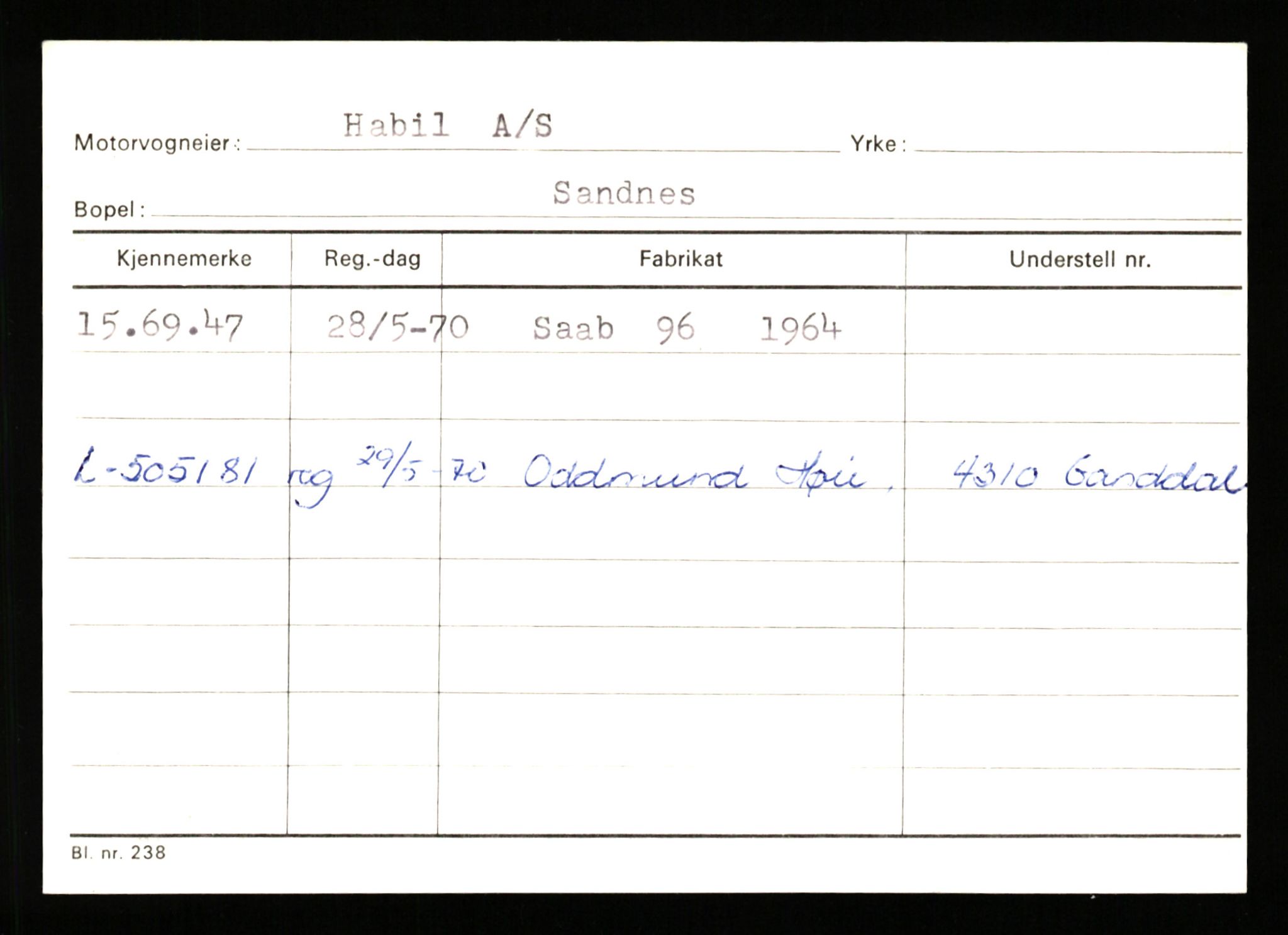 Stavanger trafikkstasjon, AV/SAST-A-101942/0/G/L0010: Registreringsnummer: 130000 - 239953, 1930-1971, p. 911