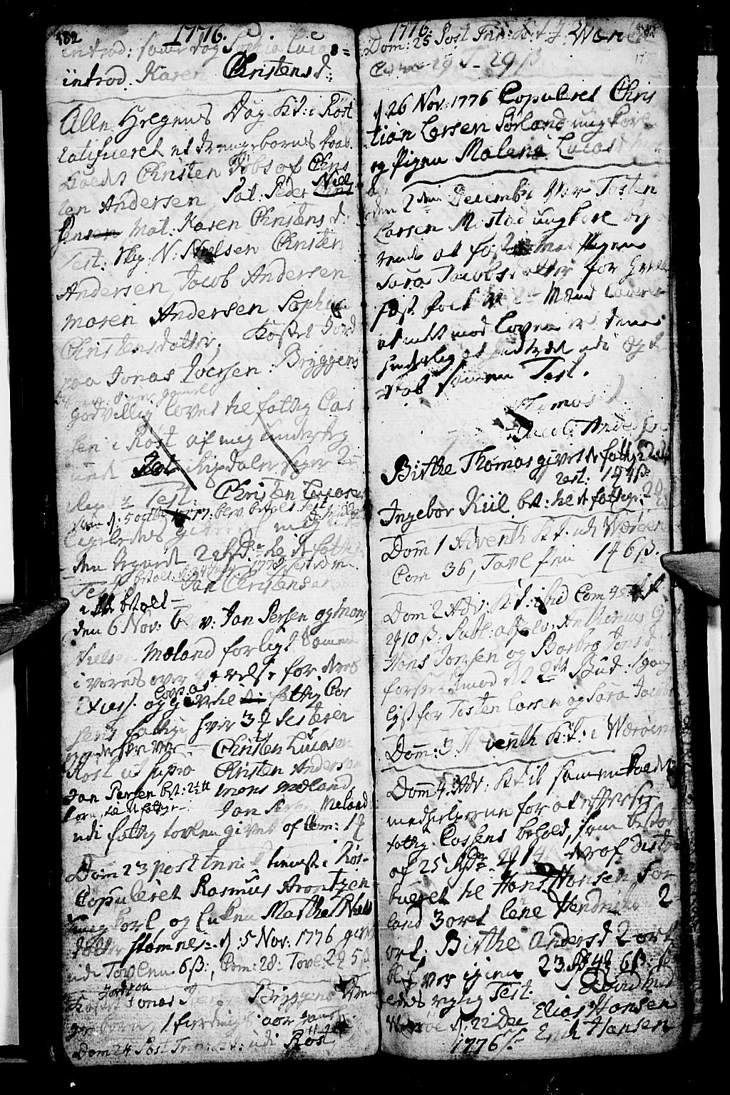 Ministerialprotokoller, klokkerbøker og fødselsregistre - Nordland, AV/SAT-A-1459/807/L0118: Parish register (official) no. 807A01, 1752-1798, p. 182-183