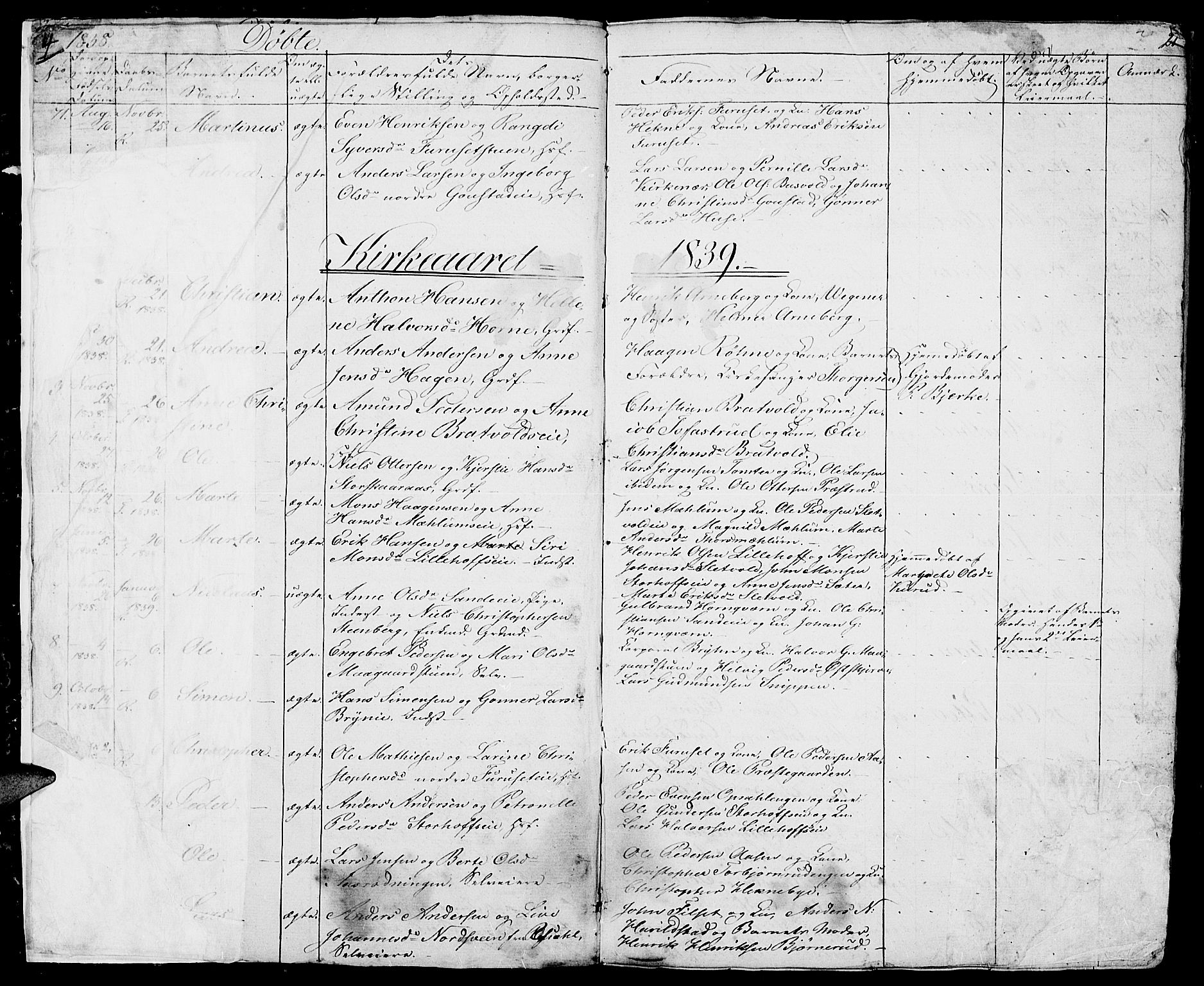 Romedal prestekontor, SAH/PREST-004/L/L0008: Parish register (copy) no. 8, 1837-1844, p. 4