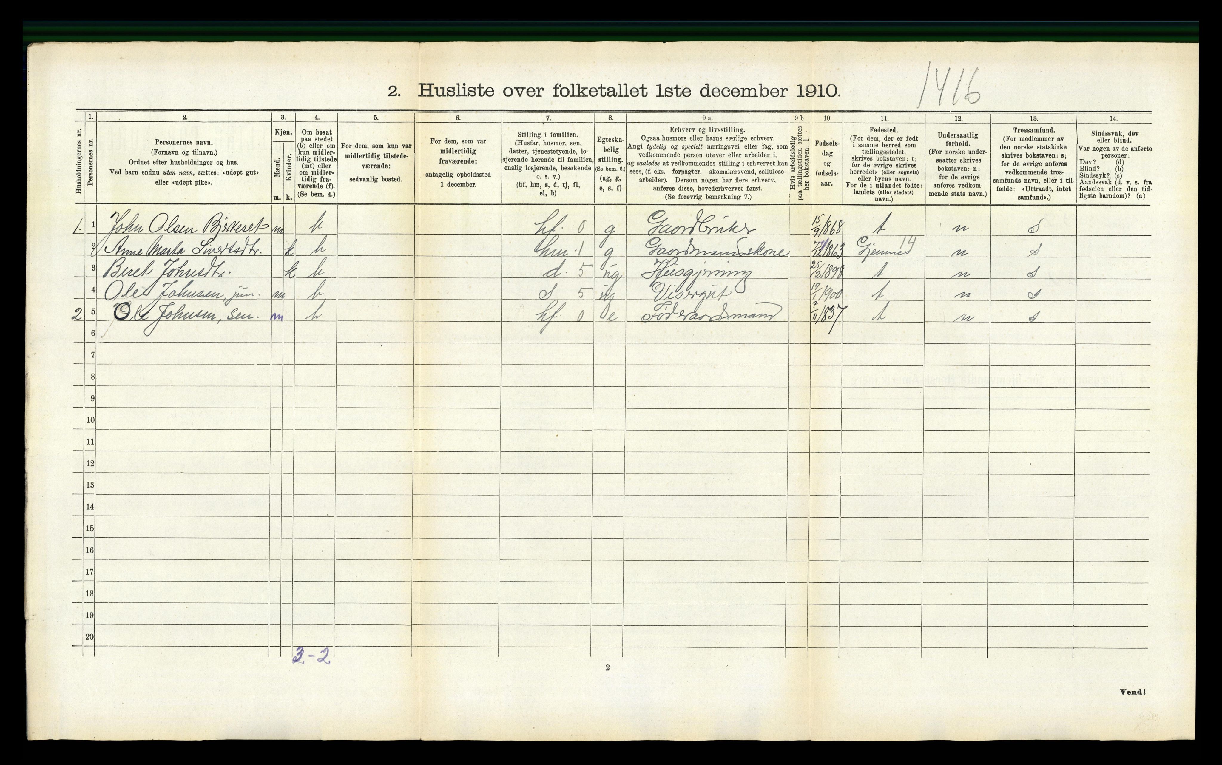 RA, 1910 census for Øre, 1910, p. 592