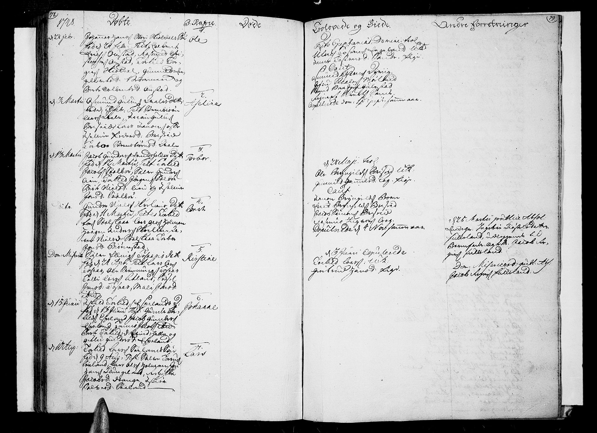 Lista sokneprestkontor, AV/SAK-1111-0027/F/Fa/L0002: Parish register (official) no. A 2 /2, 1726-1753, p. 78-79