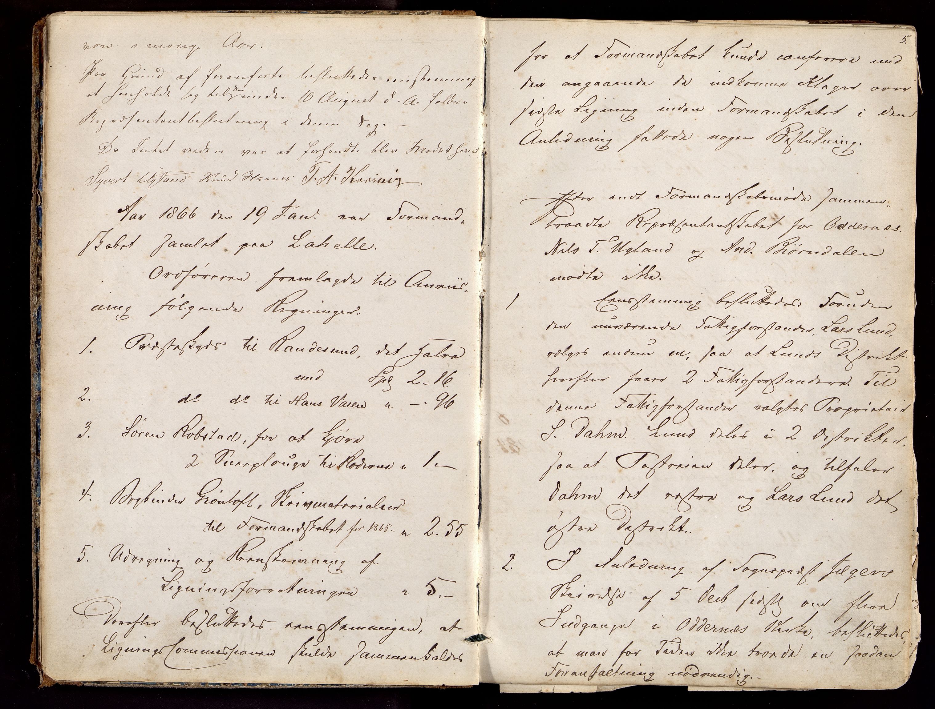 Oddernes kommune - Formannskapet, ARKSOR/1001OD120/A/Aa/L0002: Møtebok (d), 1865-1881, p. 5